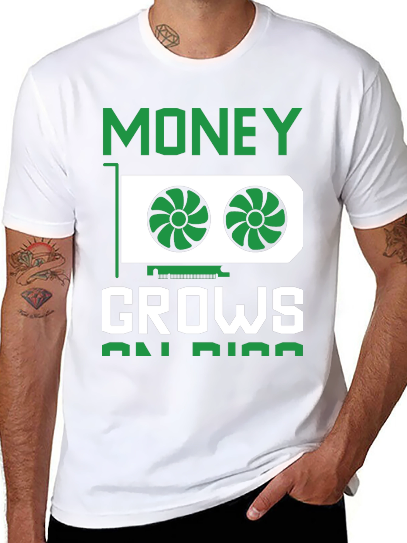 Money Grows On Rigs Black Graphic T-Shirt