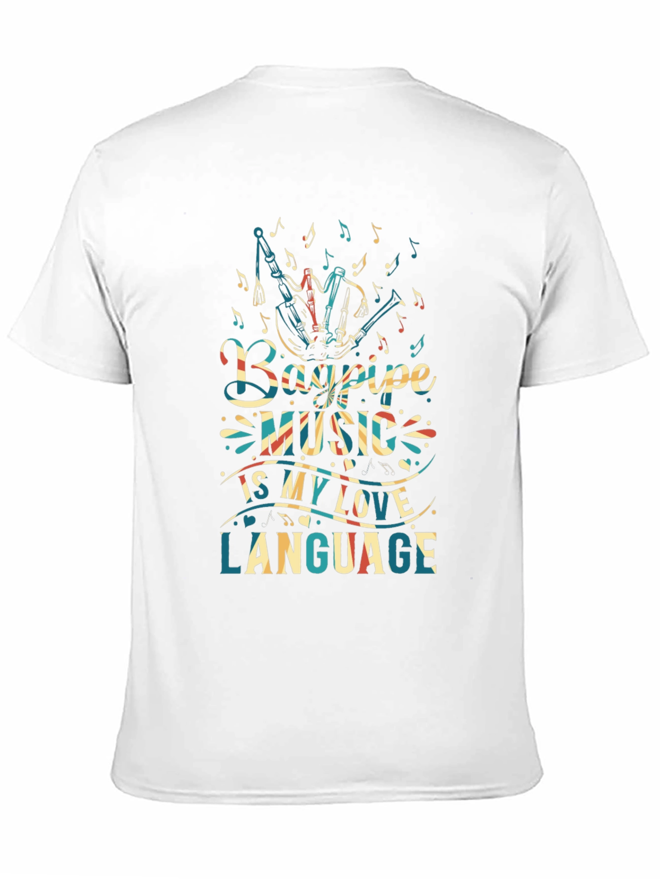 Bagpipe Music Love Language Black T-Shirt