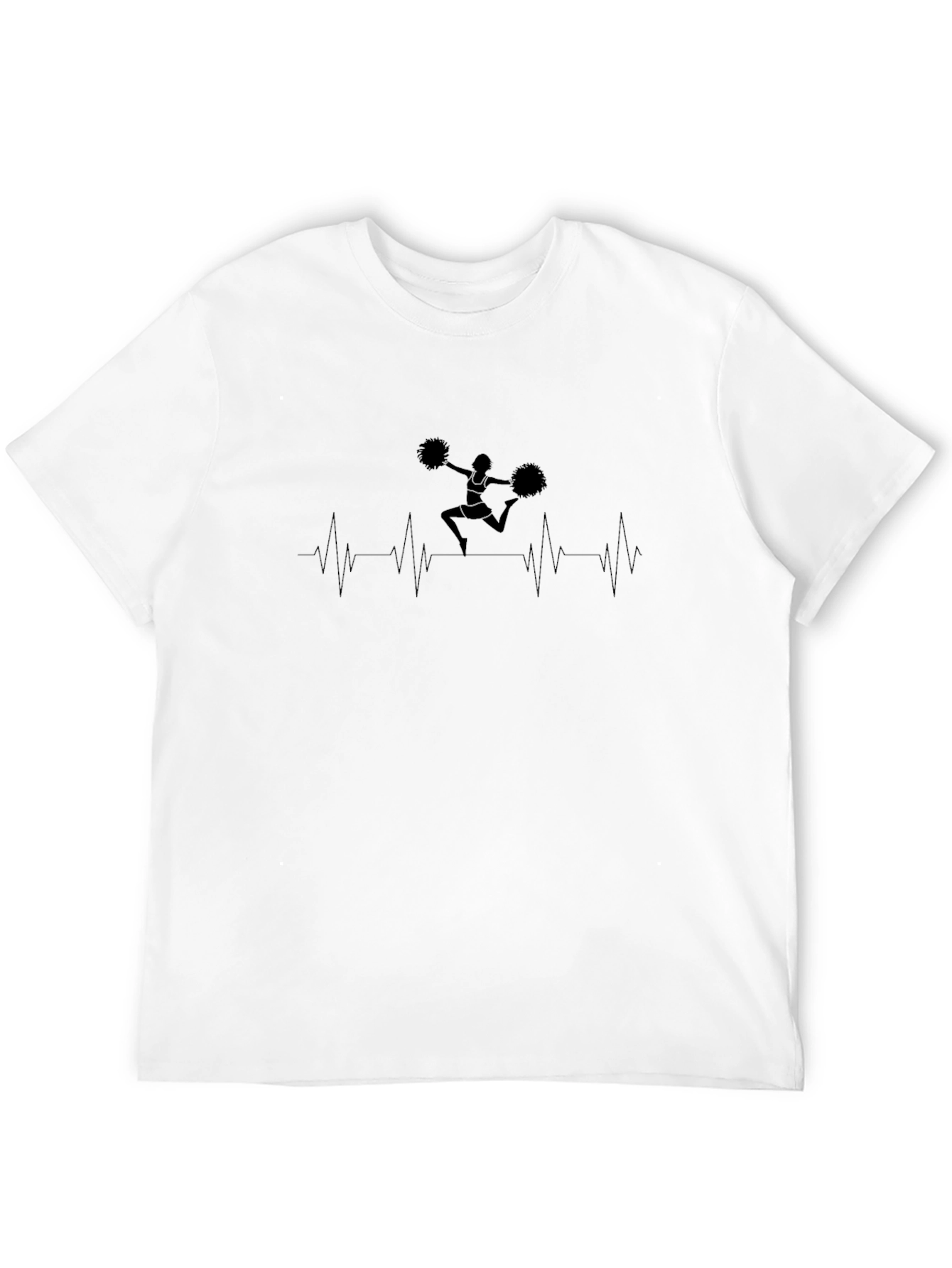 Cheerleader Heartbeat Black T-Shirt