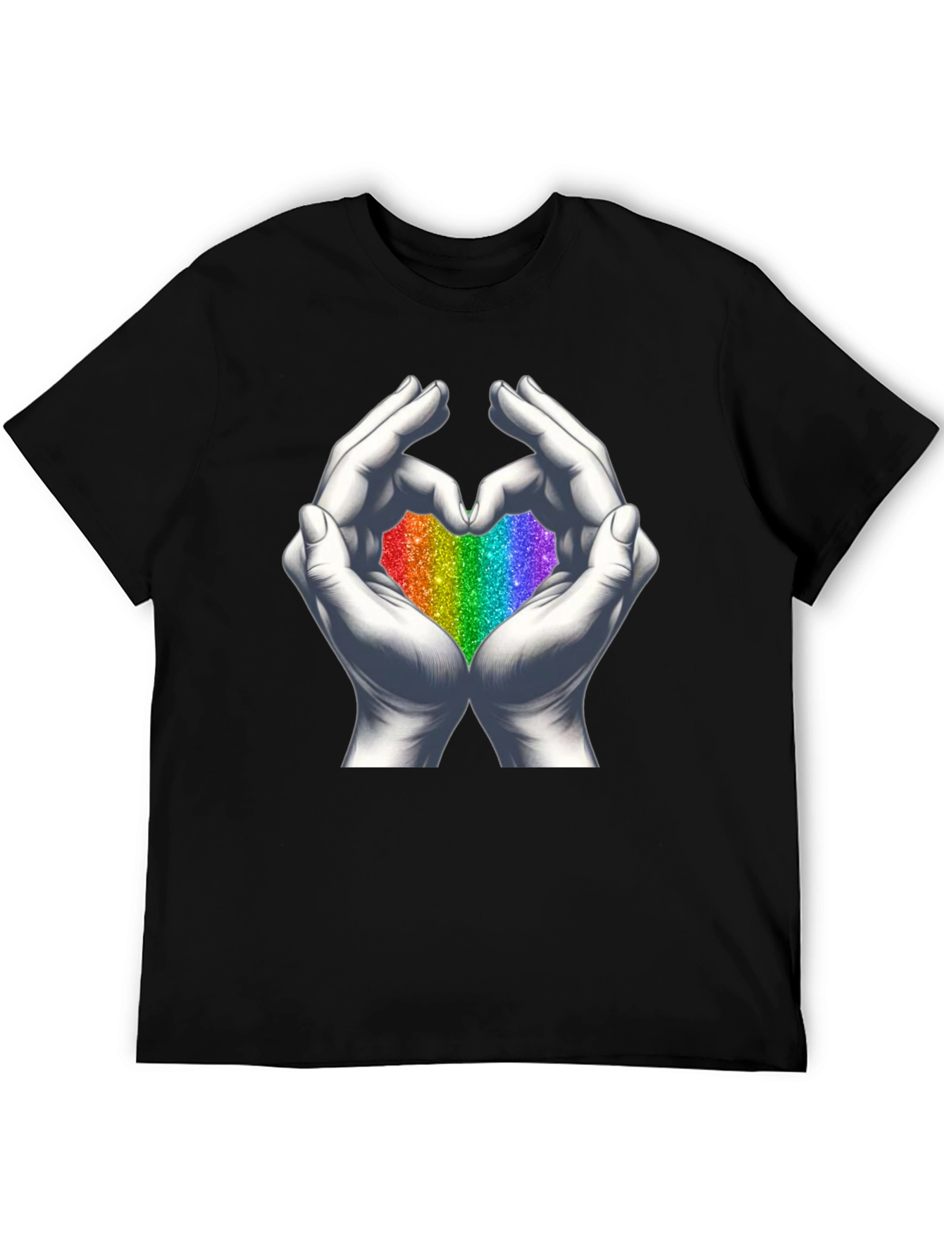 Rainbow Heart Hands Graphic Tee - Pride T-Shirt