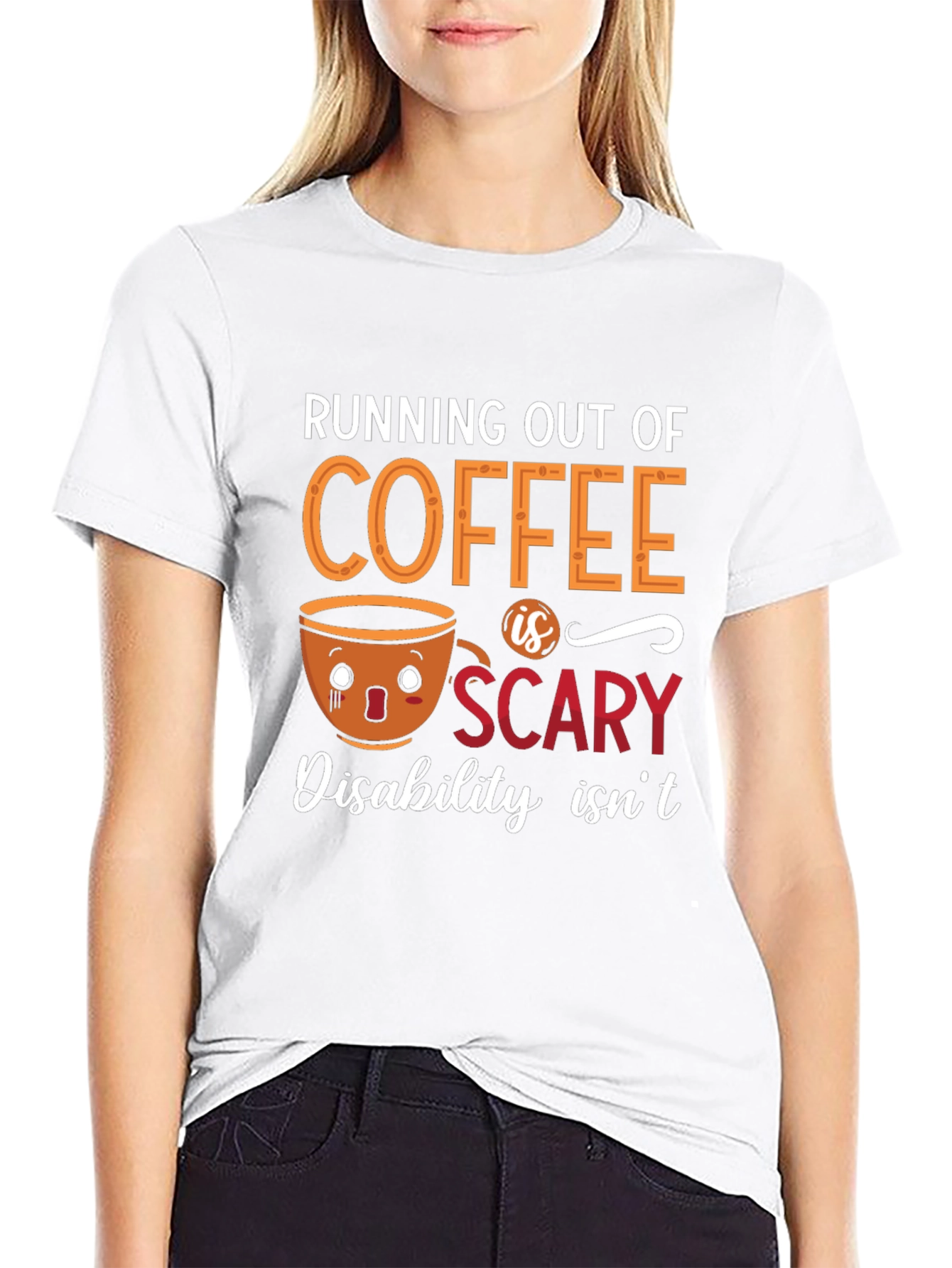 Coffee Scary T-Shirt | Disability Awareness Tee