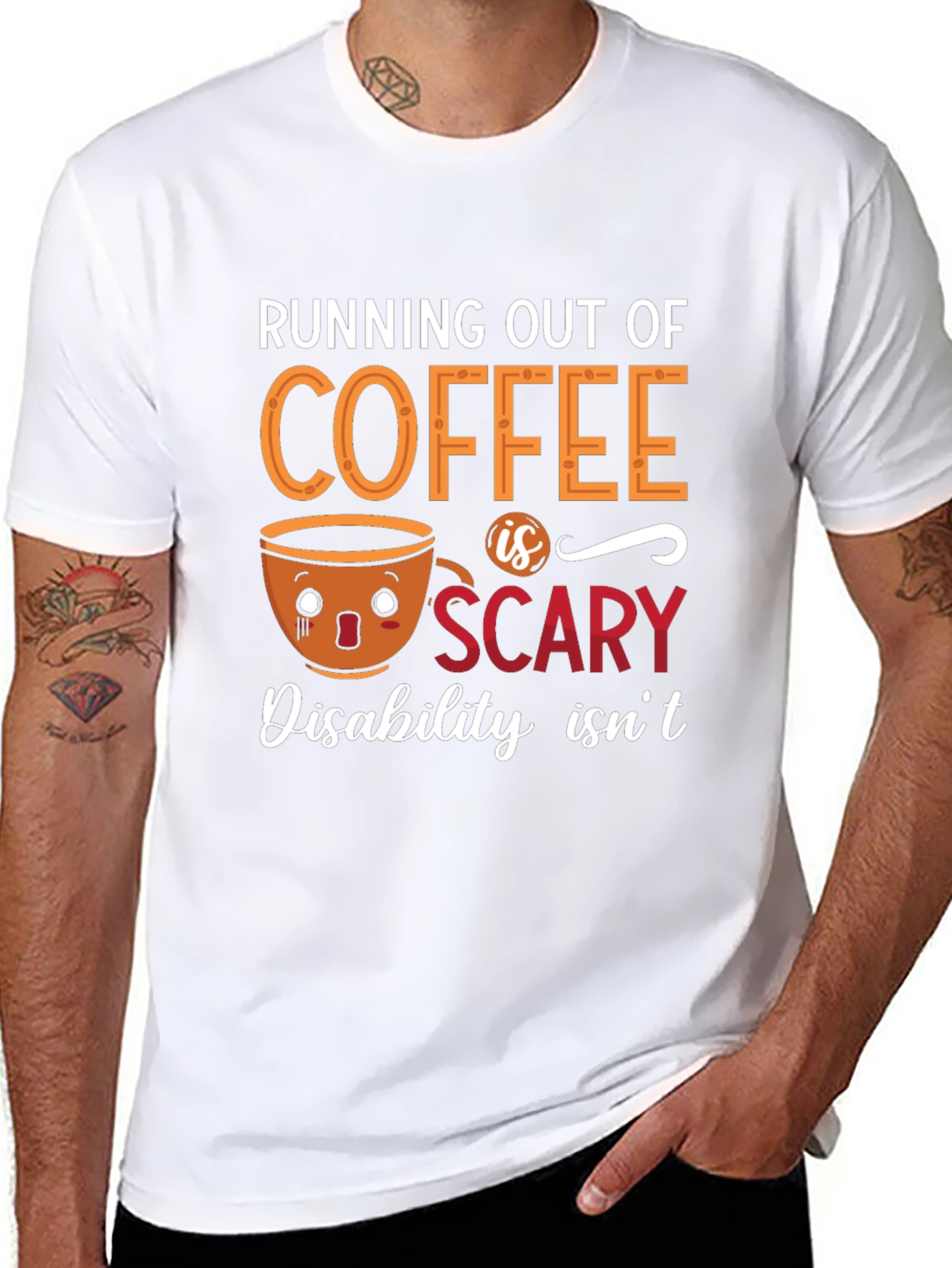 Coffee Scary T-Shirt | Disability Awareness Tee