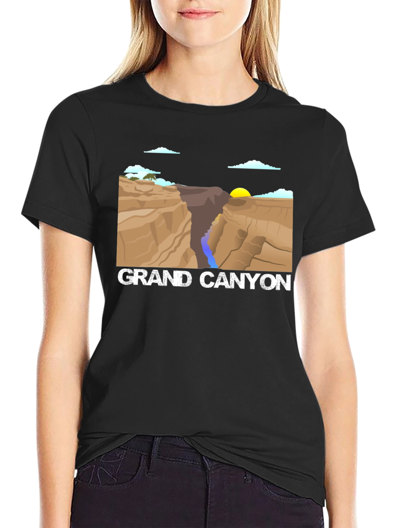 Grand Canyon Graphic Tee - Black Cotton T-Shirt