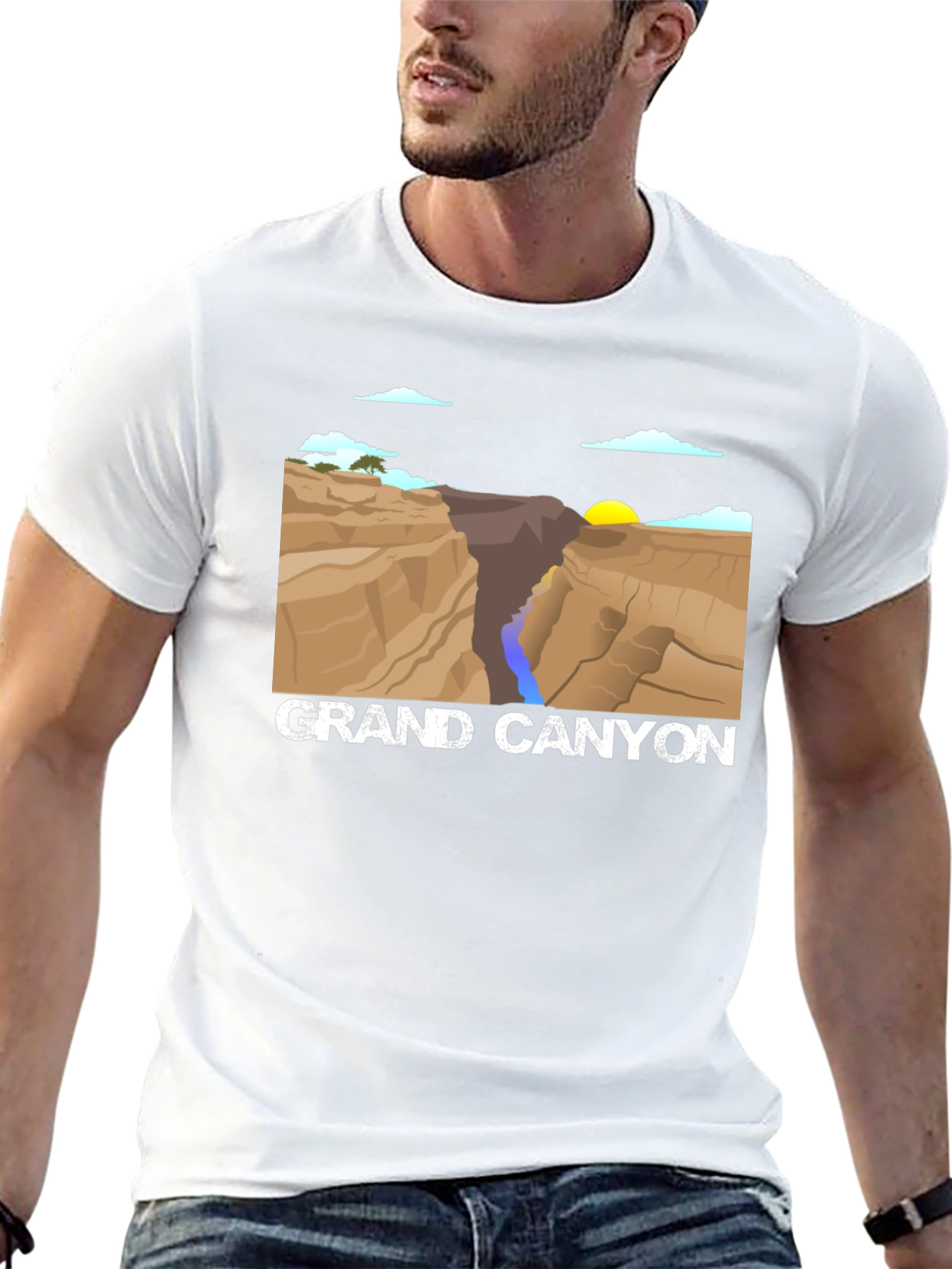 Grand Canyon Graphic Tee - Black Cotton T-Shirt