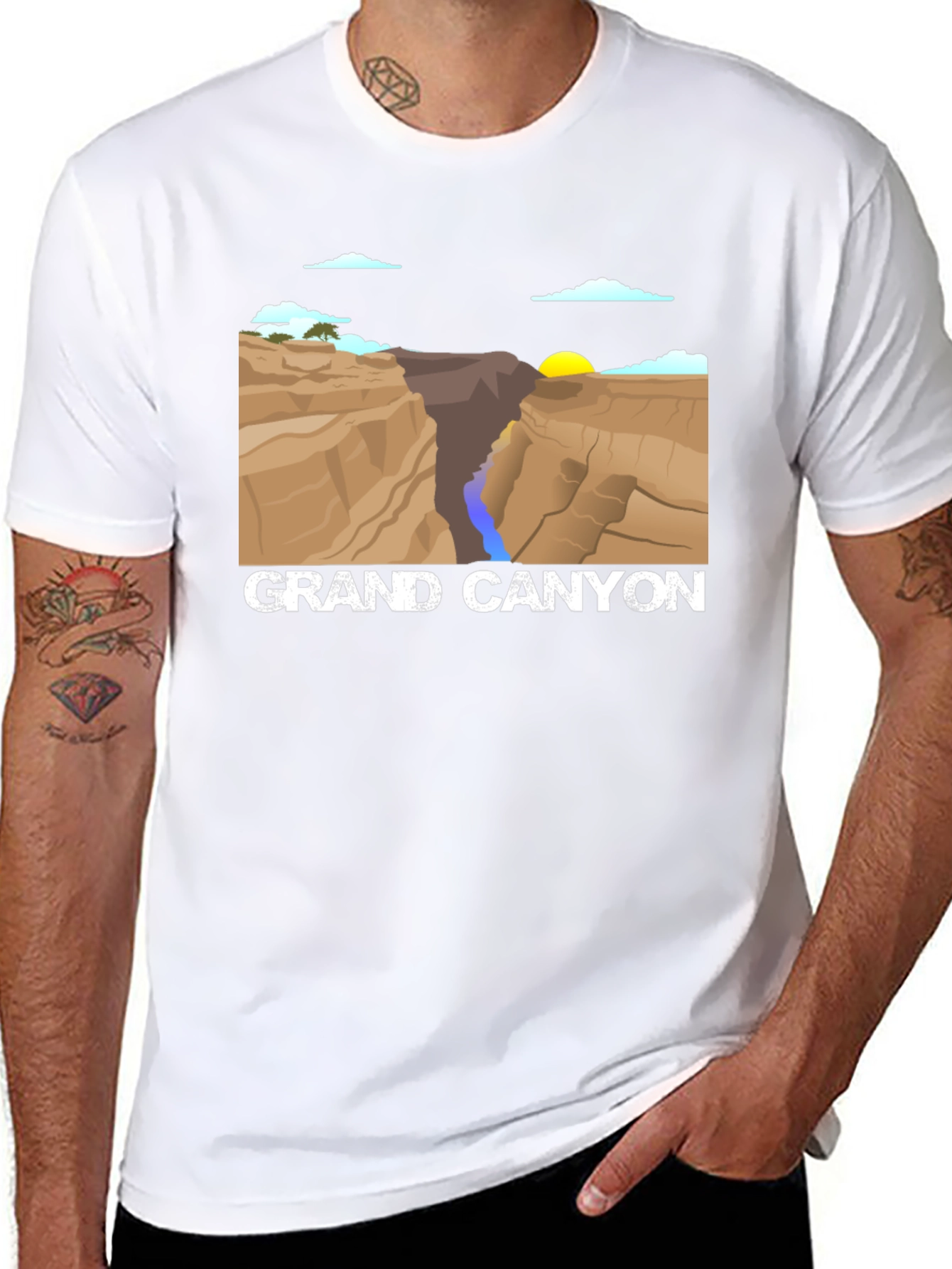 Grand Canyon Graphic Tee - Black Cotton T-Shirt