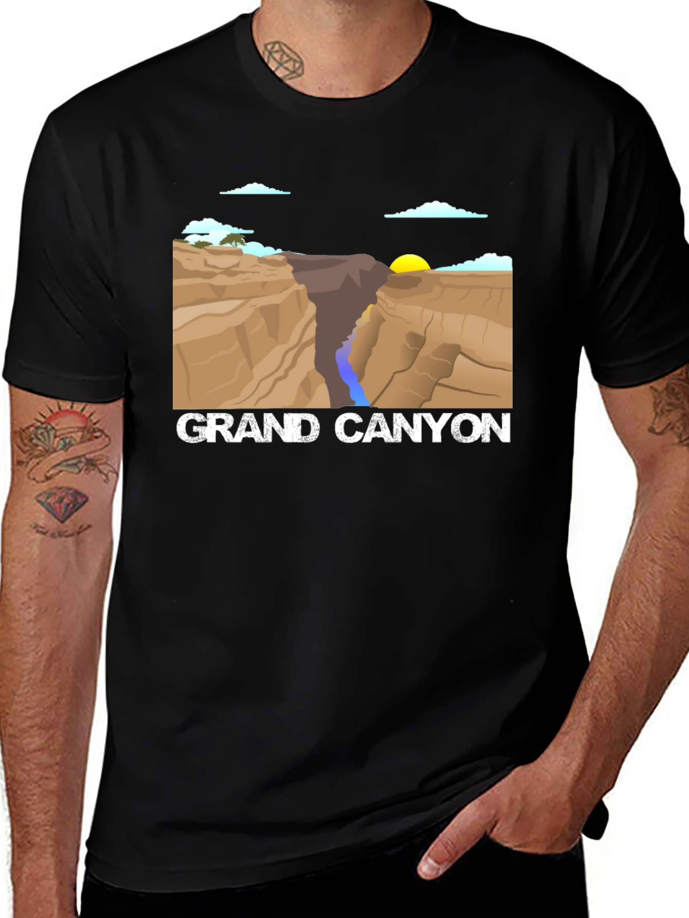 Grand Canyon Graphic Tee - Black Cotton T-Shirt