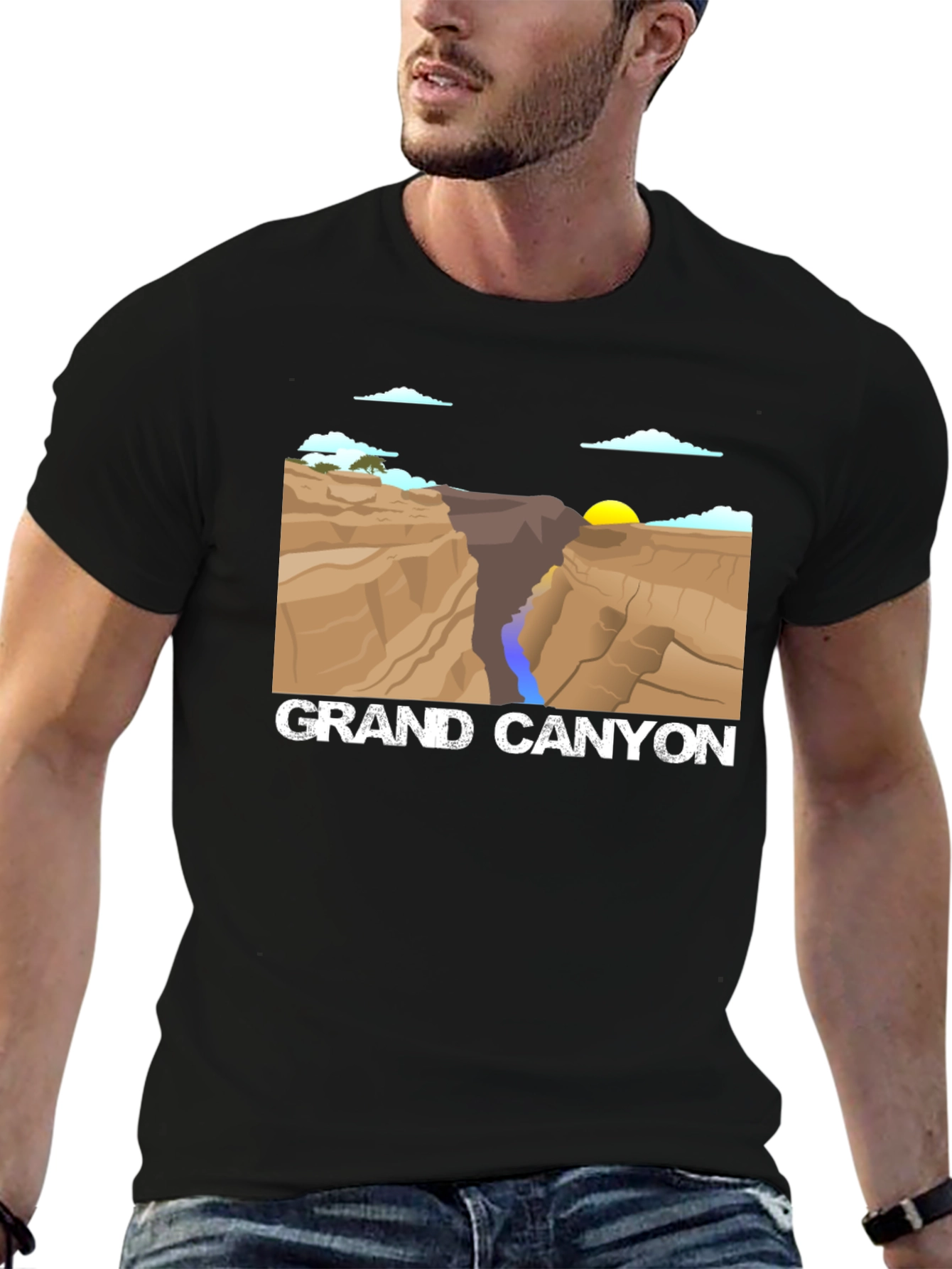 Grand Canyon Graphic Tee - Black Cotton T-Shirt