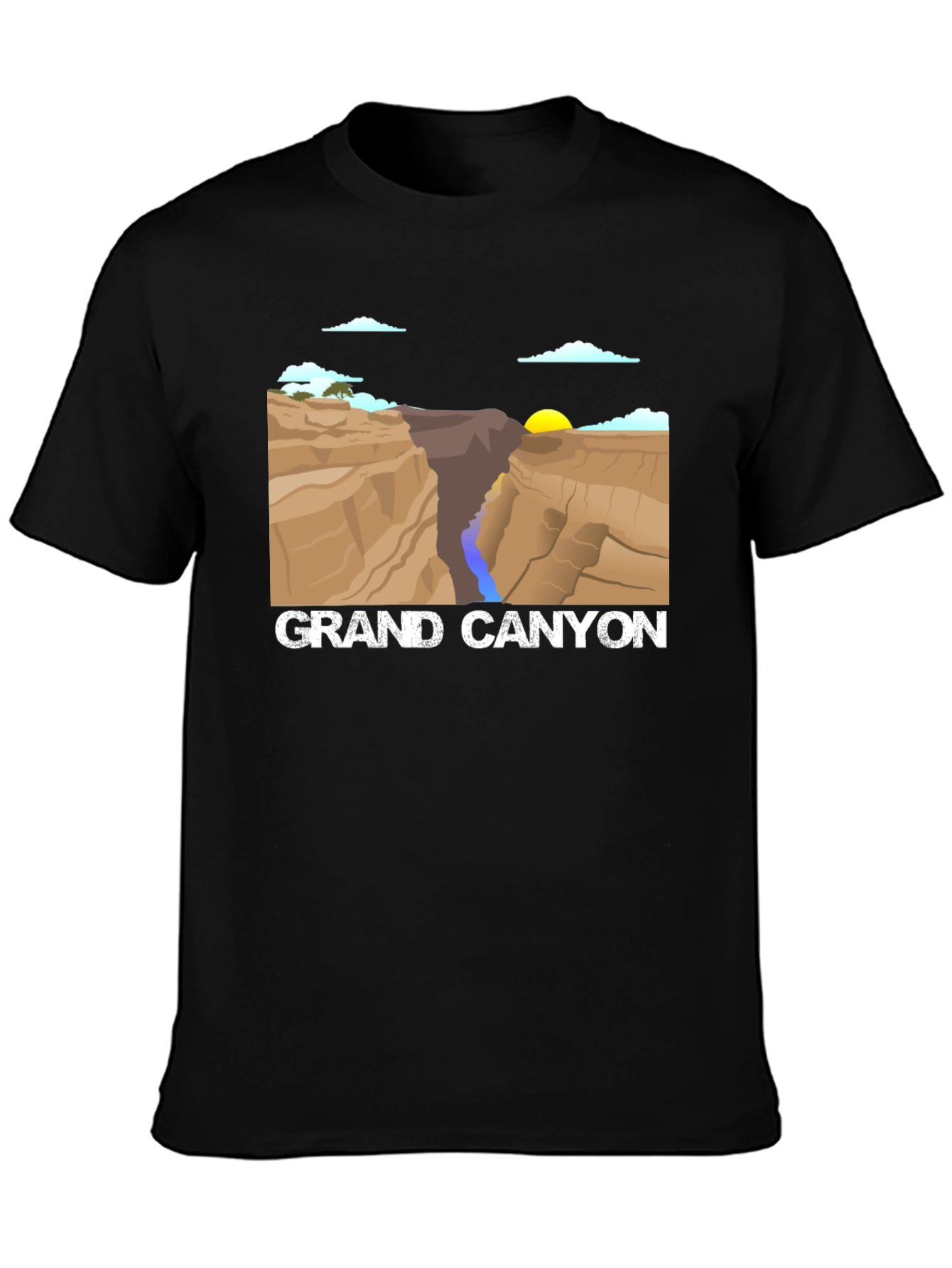 Grand Canyon Graphic Tee - Black Cotton T-Shirt