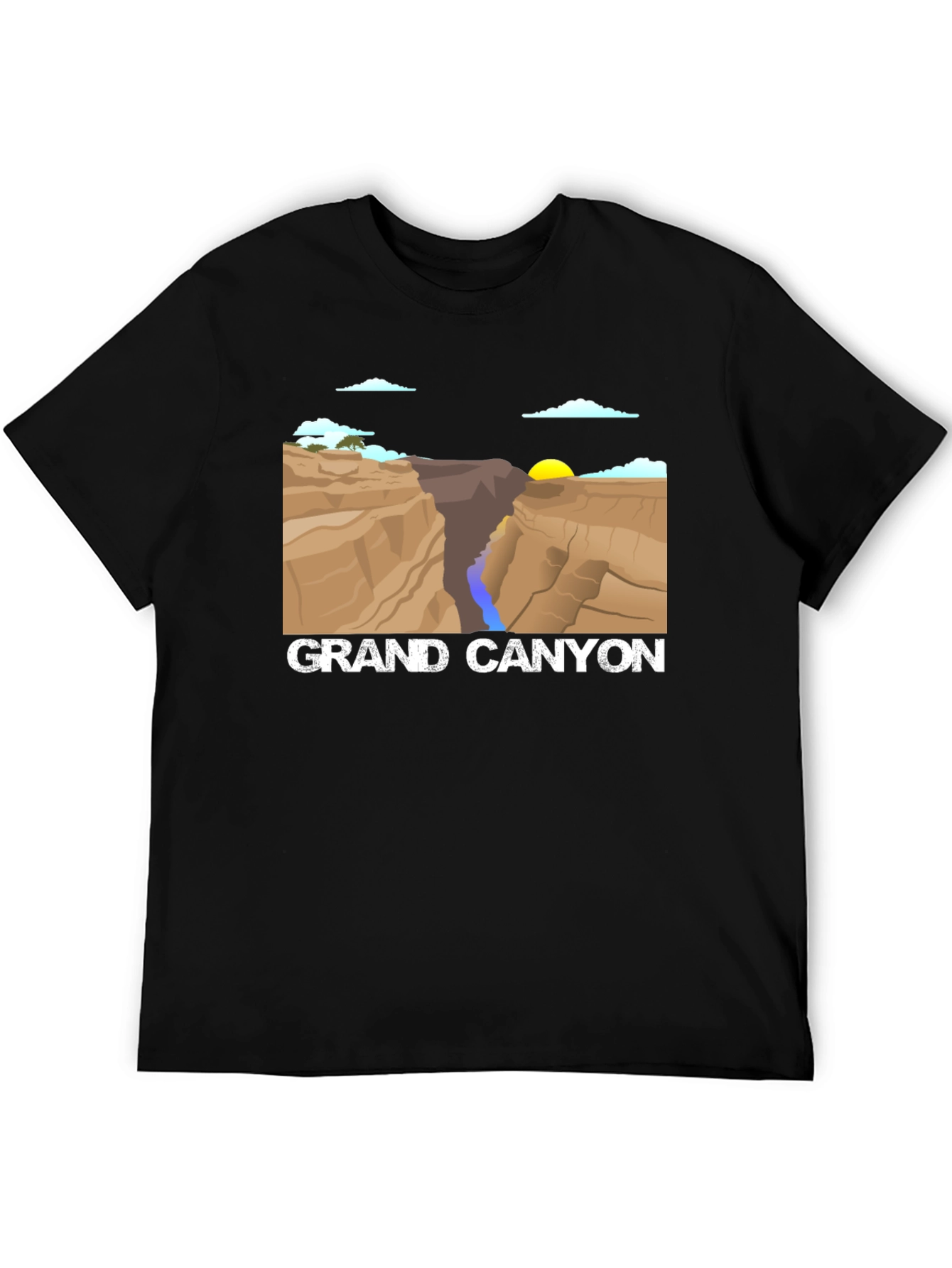 Grand Canyon Graphic Tee - Black Cotton T-Shirt