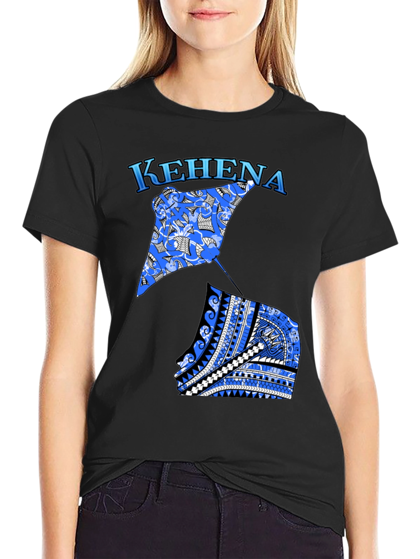 Kehena Stingray Black T-Shirt