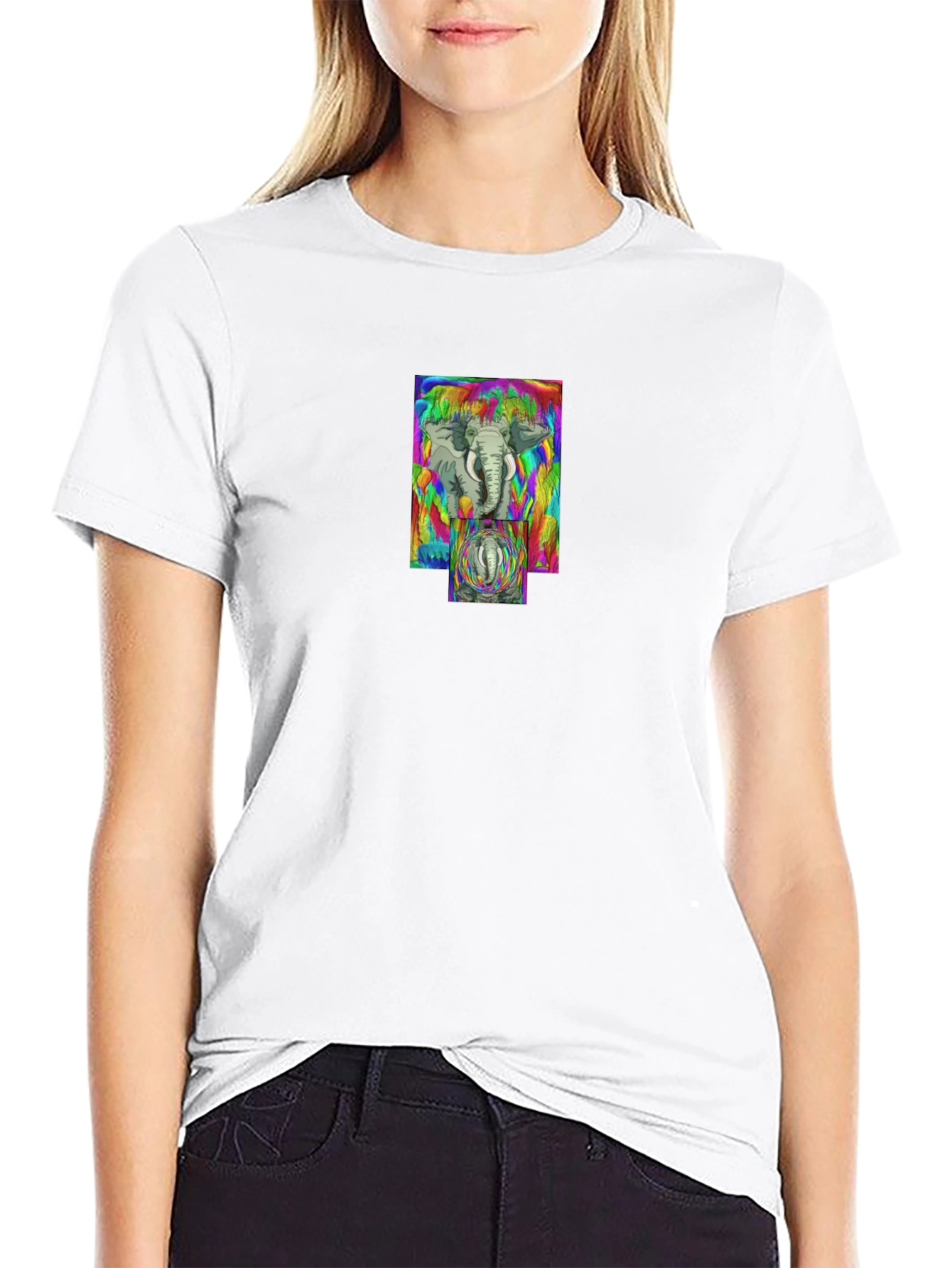 Psychedelic Elephant Graphic Tee