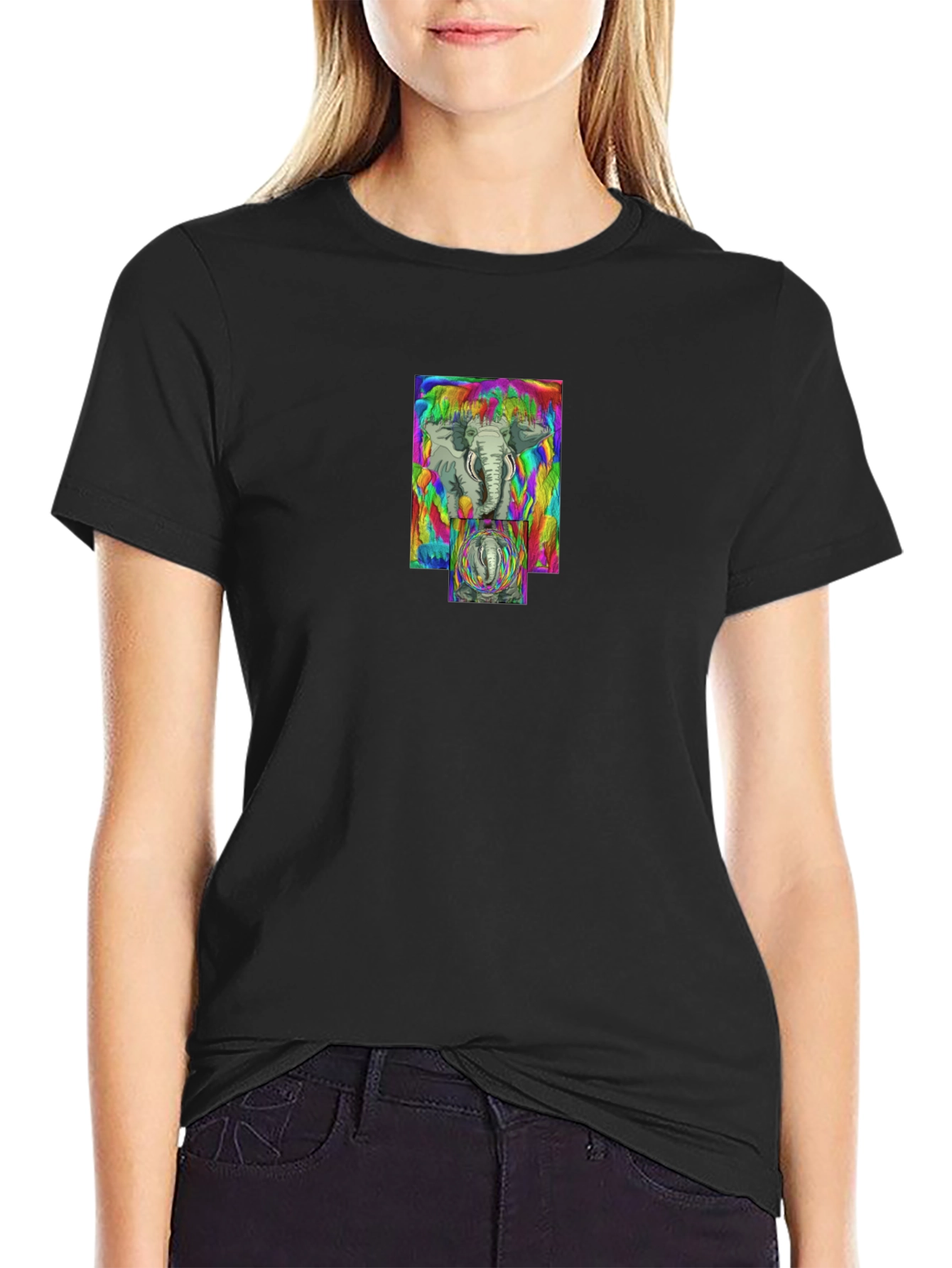 Psychedelic Elephant Graphic Tee