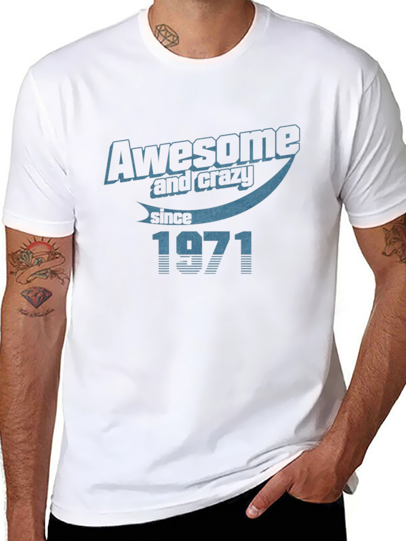 Awesome & Crazy Since 1971 Black T-Shirt