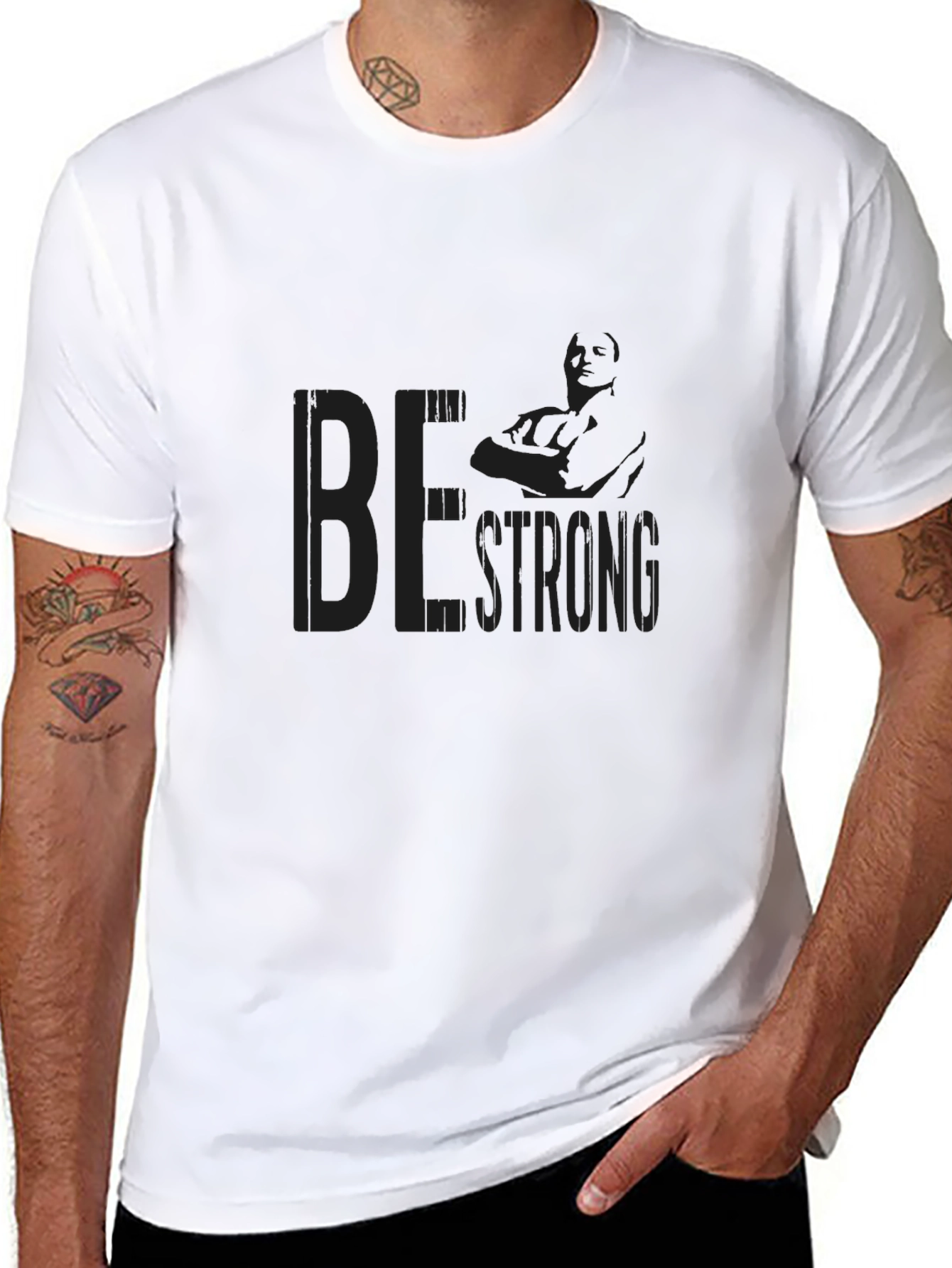 Be Strong Black Graphic Tee