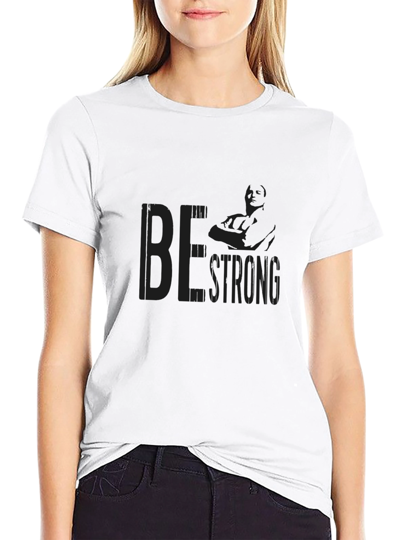 Be Strong Black Graphic Tee