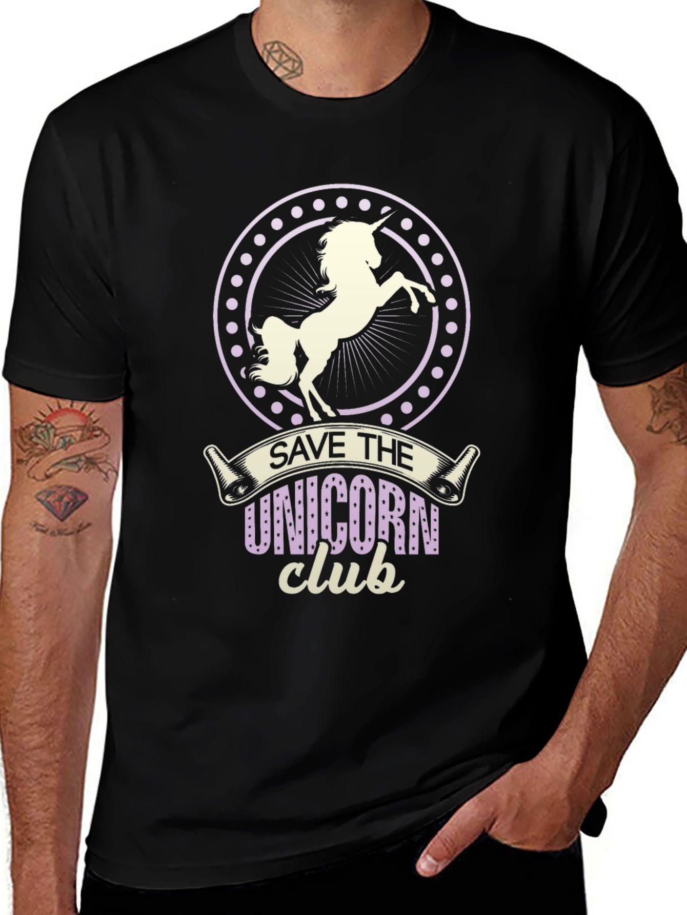 Save The Unicorn Club Black T-Shirt