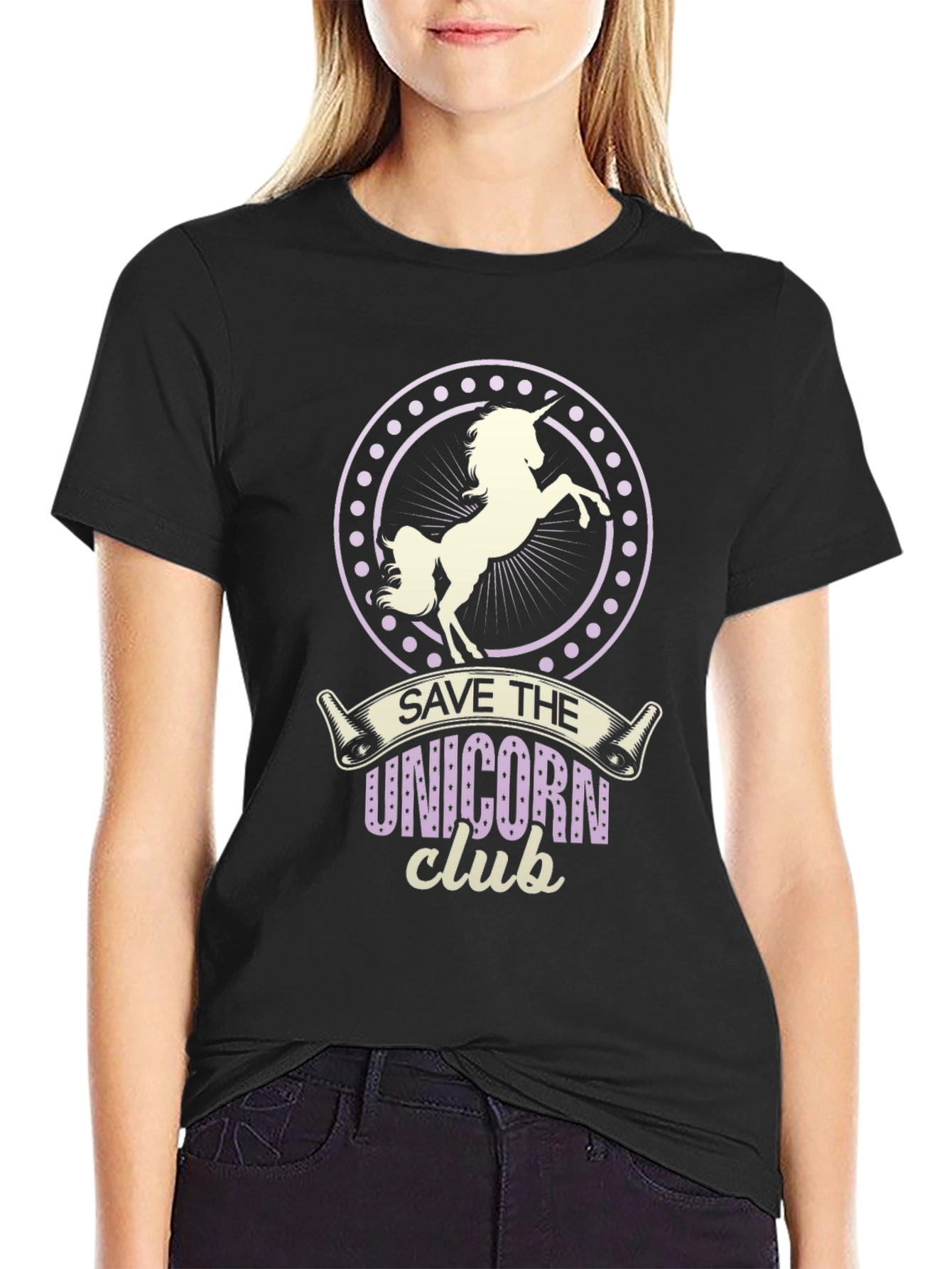 Save The Unicorn Club Black T-Shirt