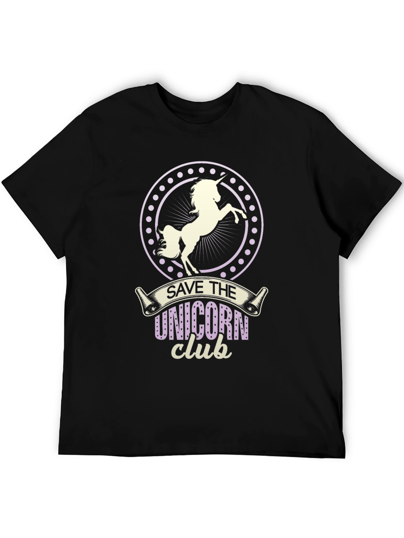 Save The Unicorn Club Black T-Shirt