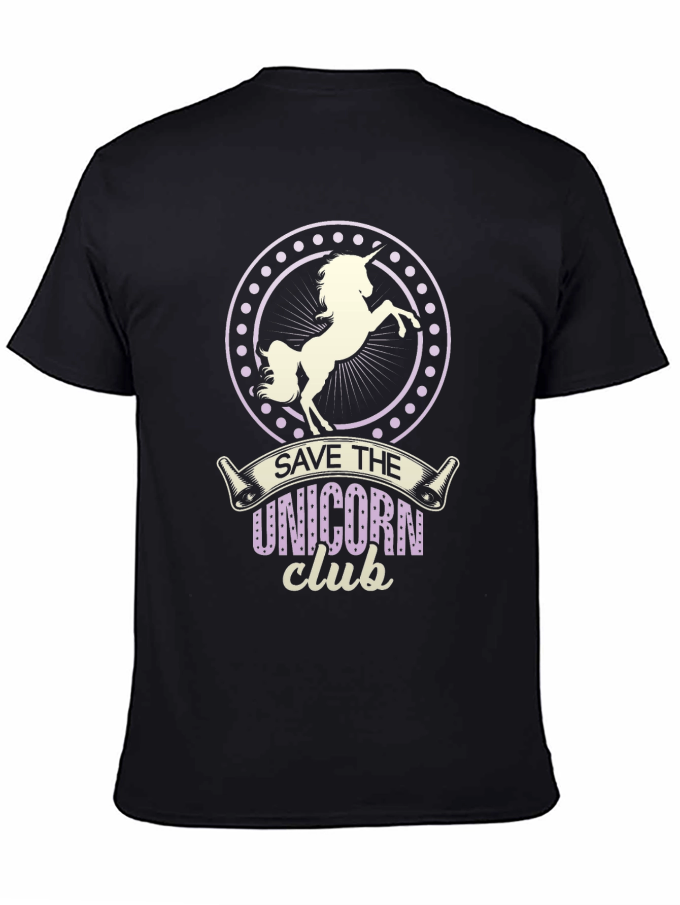 Save The Unicorn Club Black T-Shirt