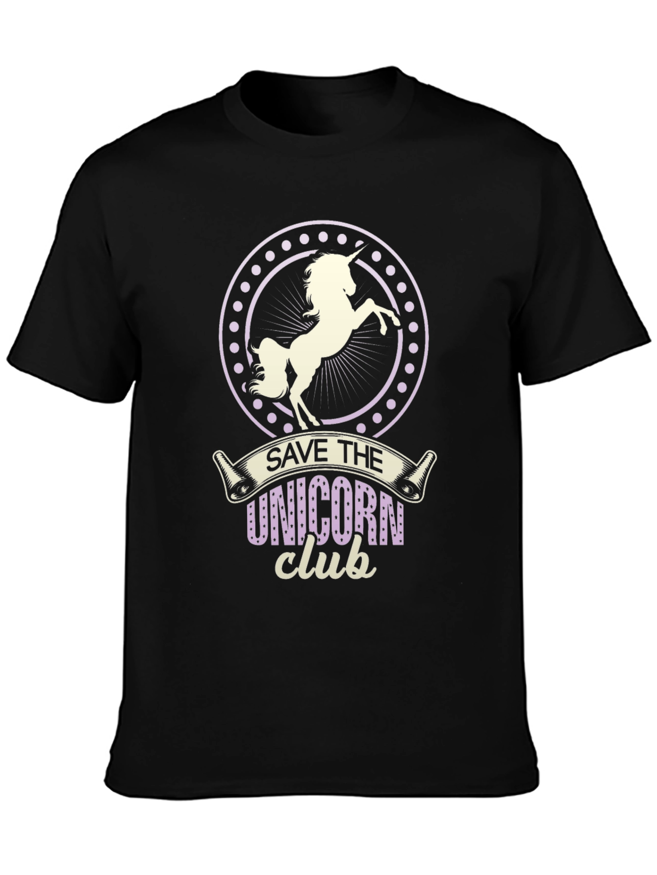 Save The Unicorn Club Black T-Shirt