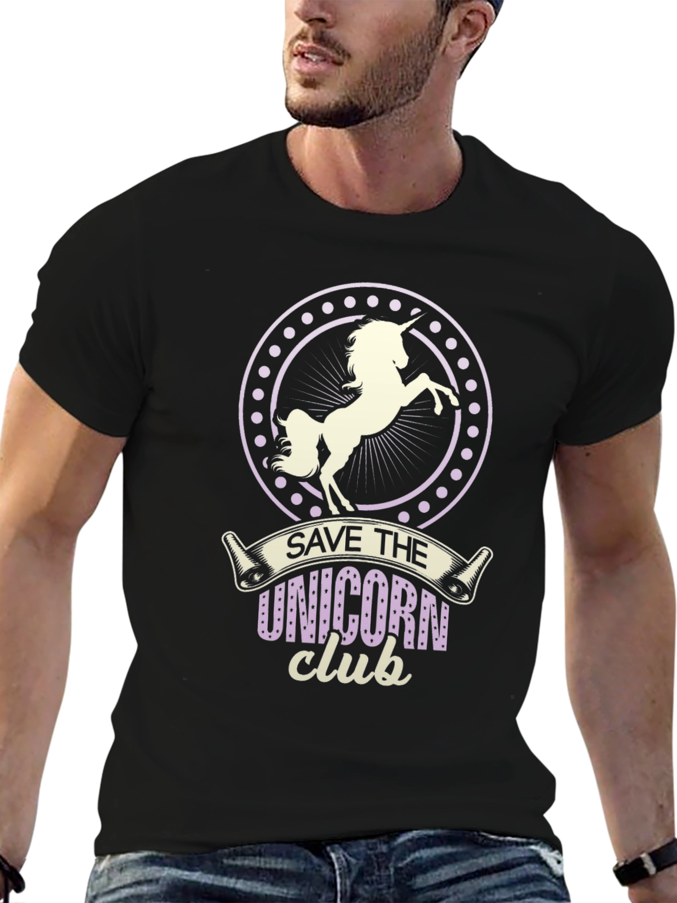 Save The Unicorn Club Black T-Shirt