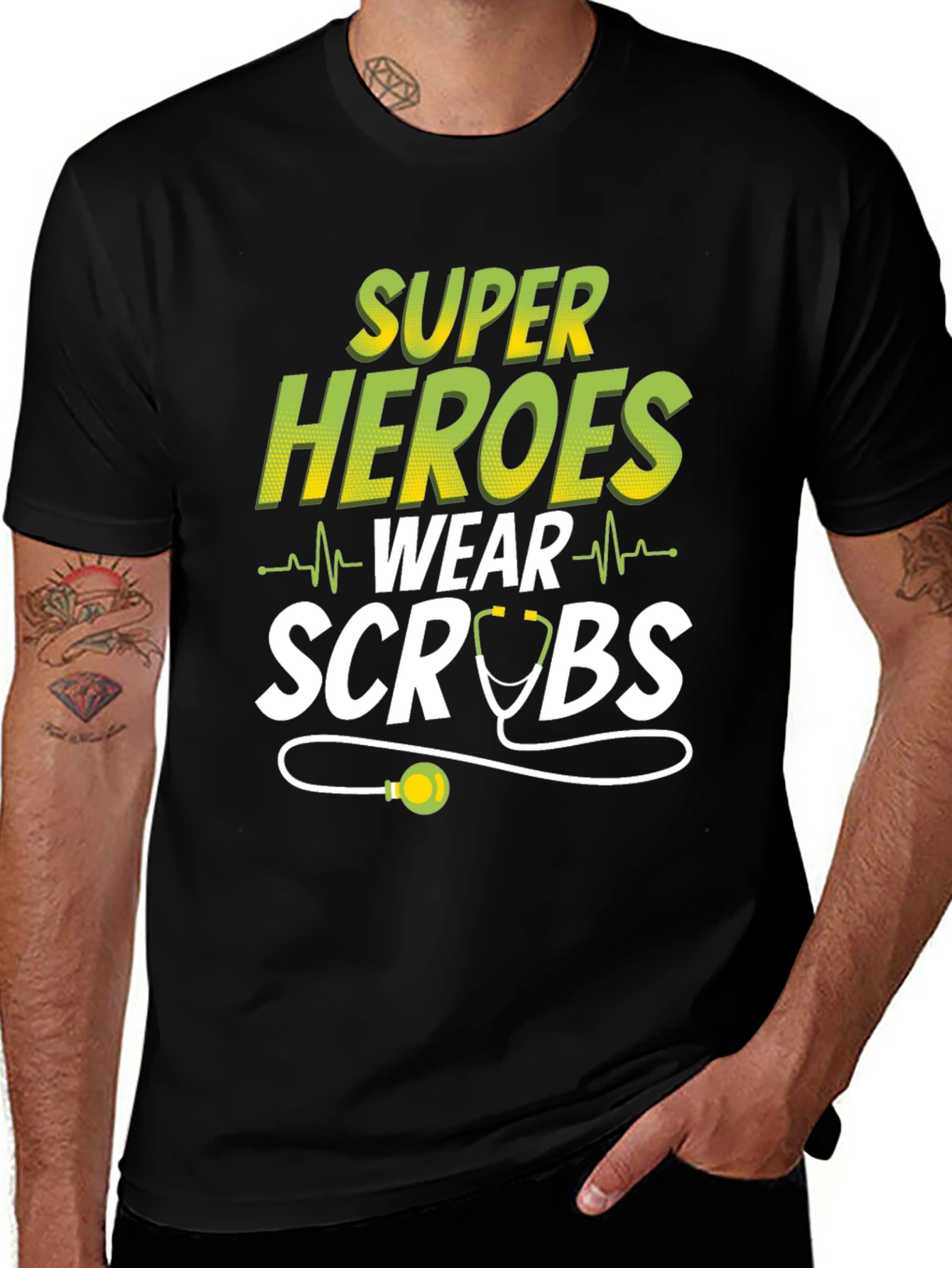 Super Heroes Wear Scrubs Tee