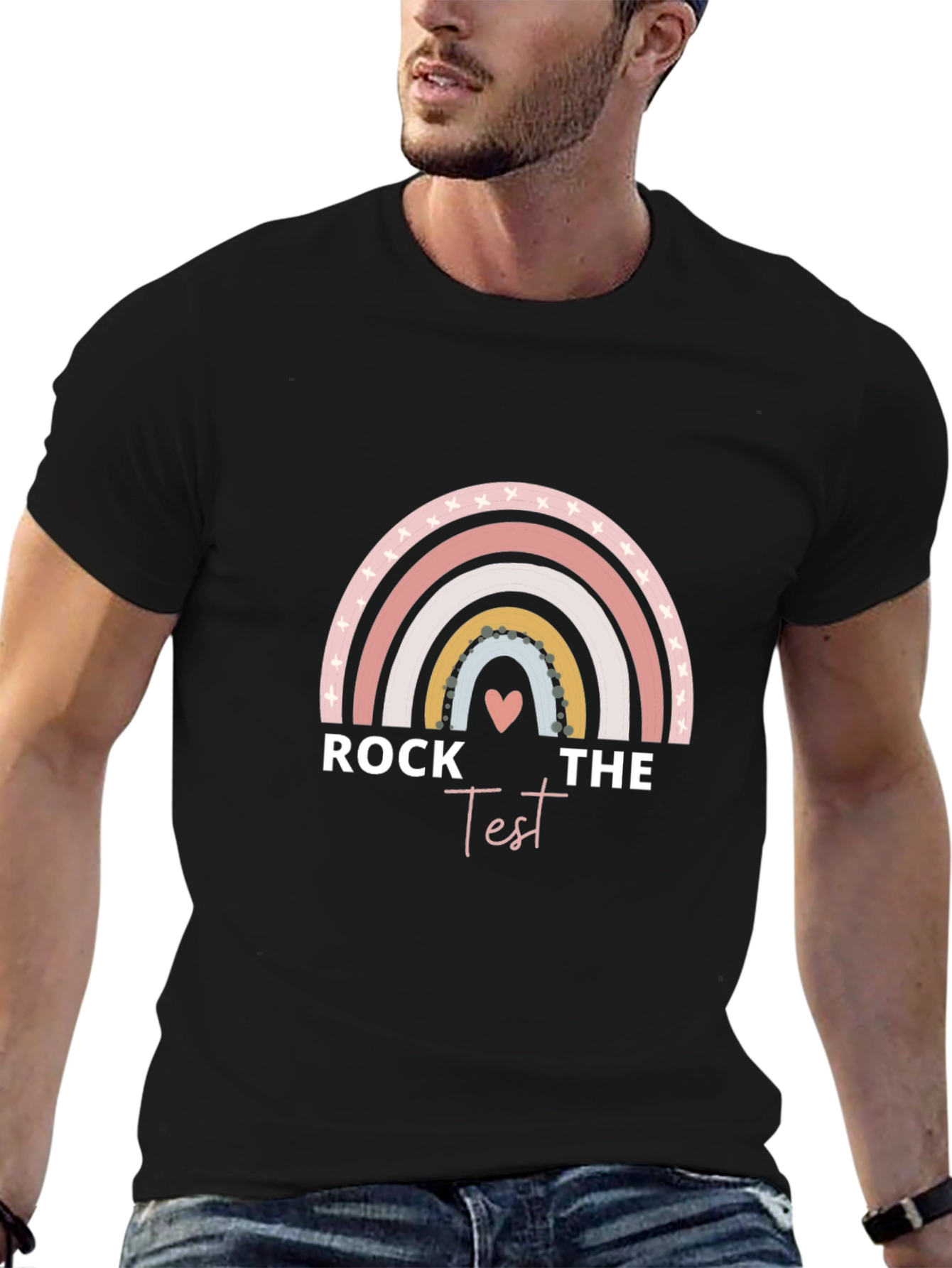 Rock The Test Rainbow Graphic Tee