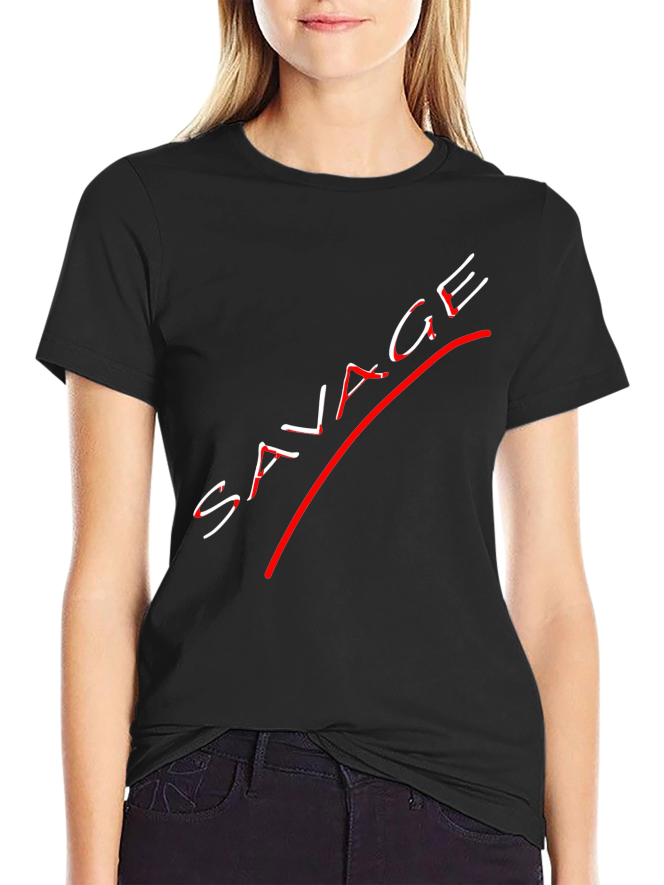 Savage Graphic Print Black T-Shirt
