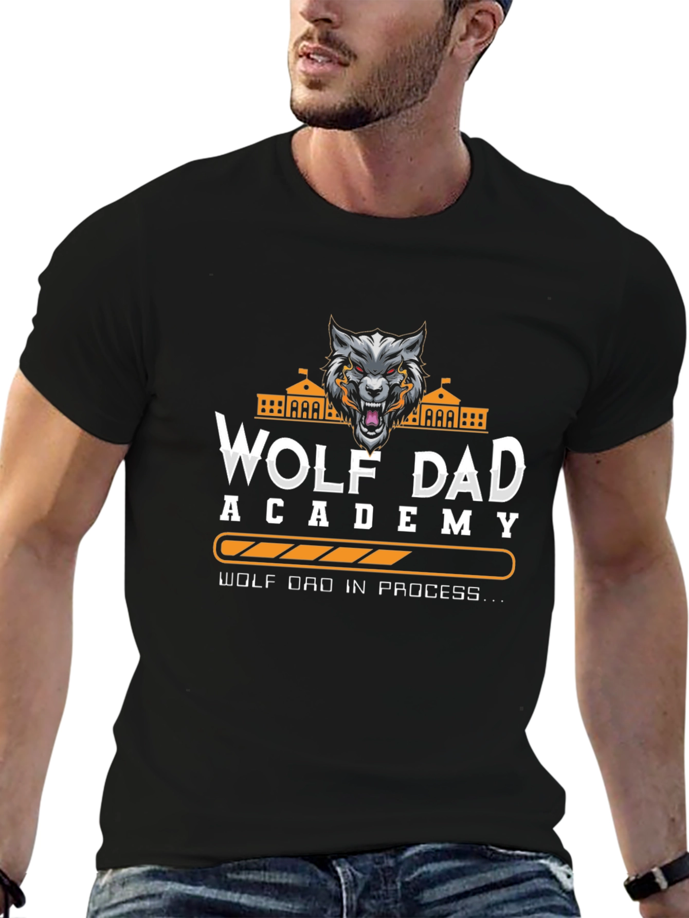 Wolf Dad Academy Black T-Shirt
