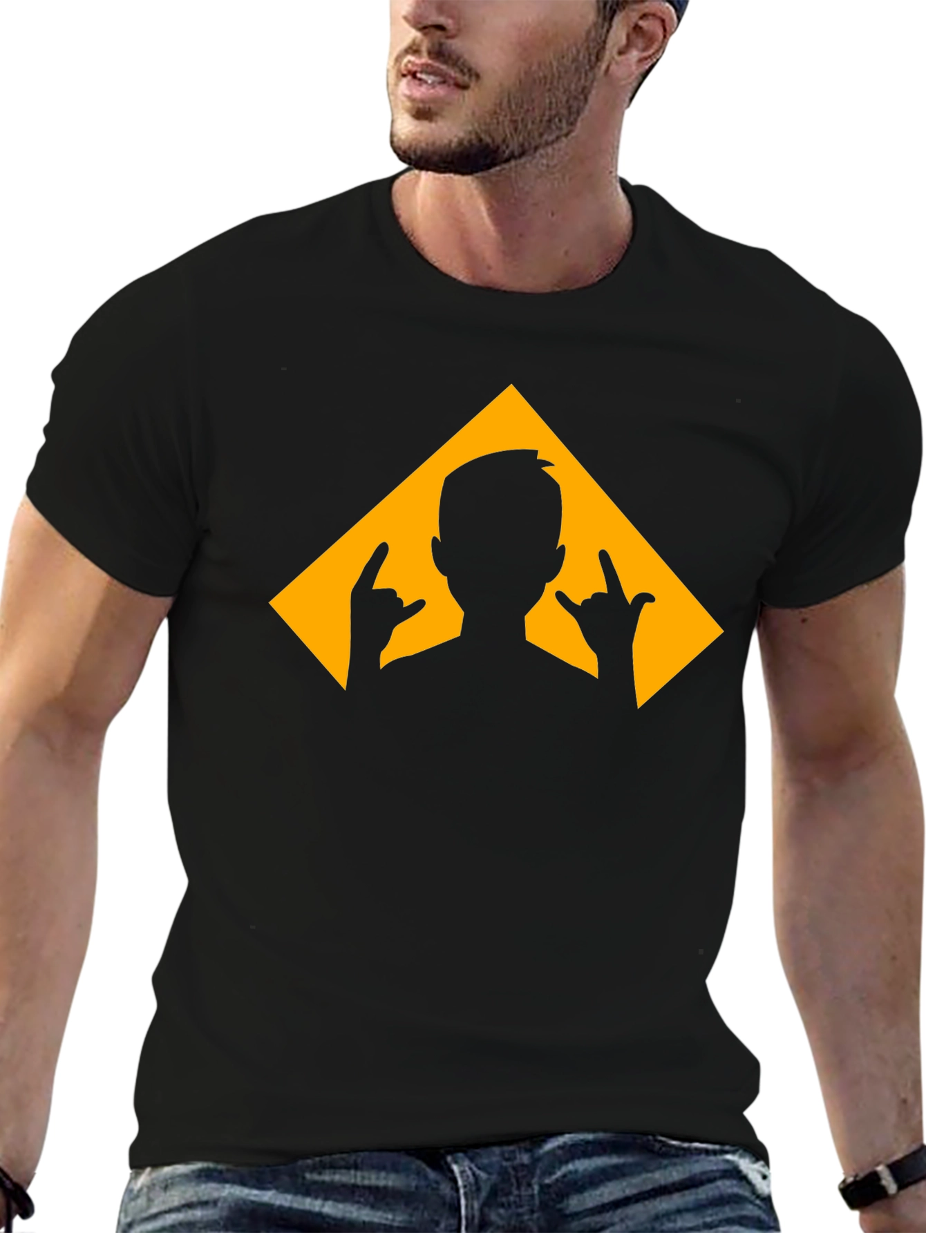 Rock On Triangle Graphic Tee - Black T-Shirt
