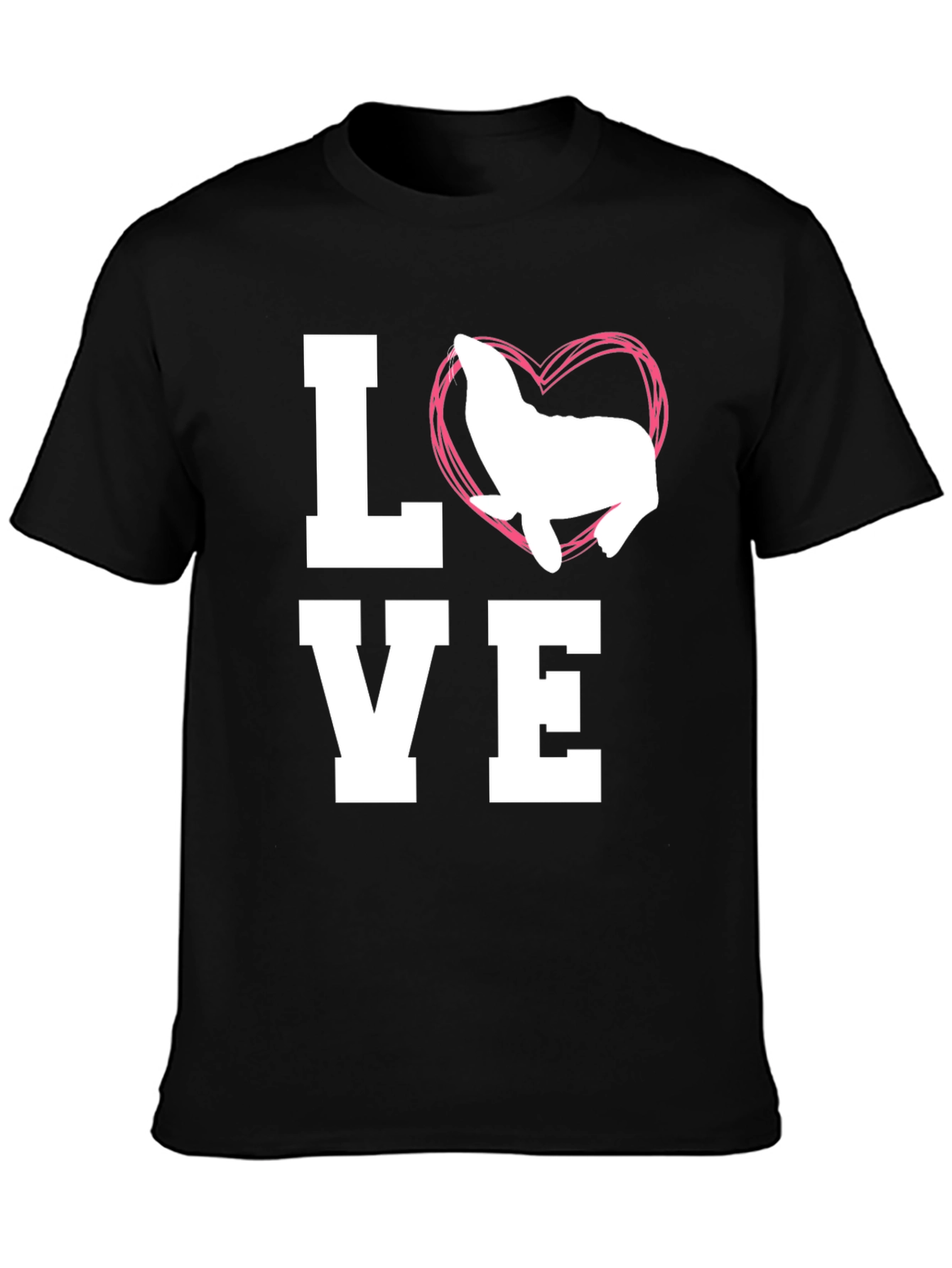 Love Seal T-Shirt - Mens Black Graphic Tee