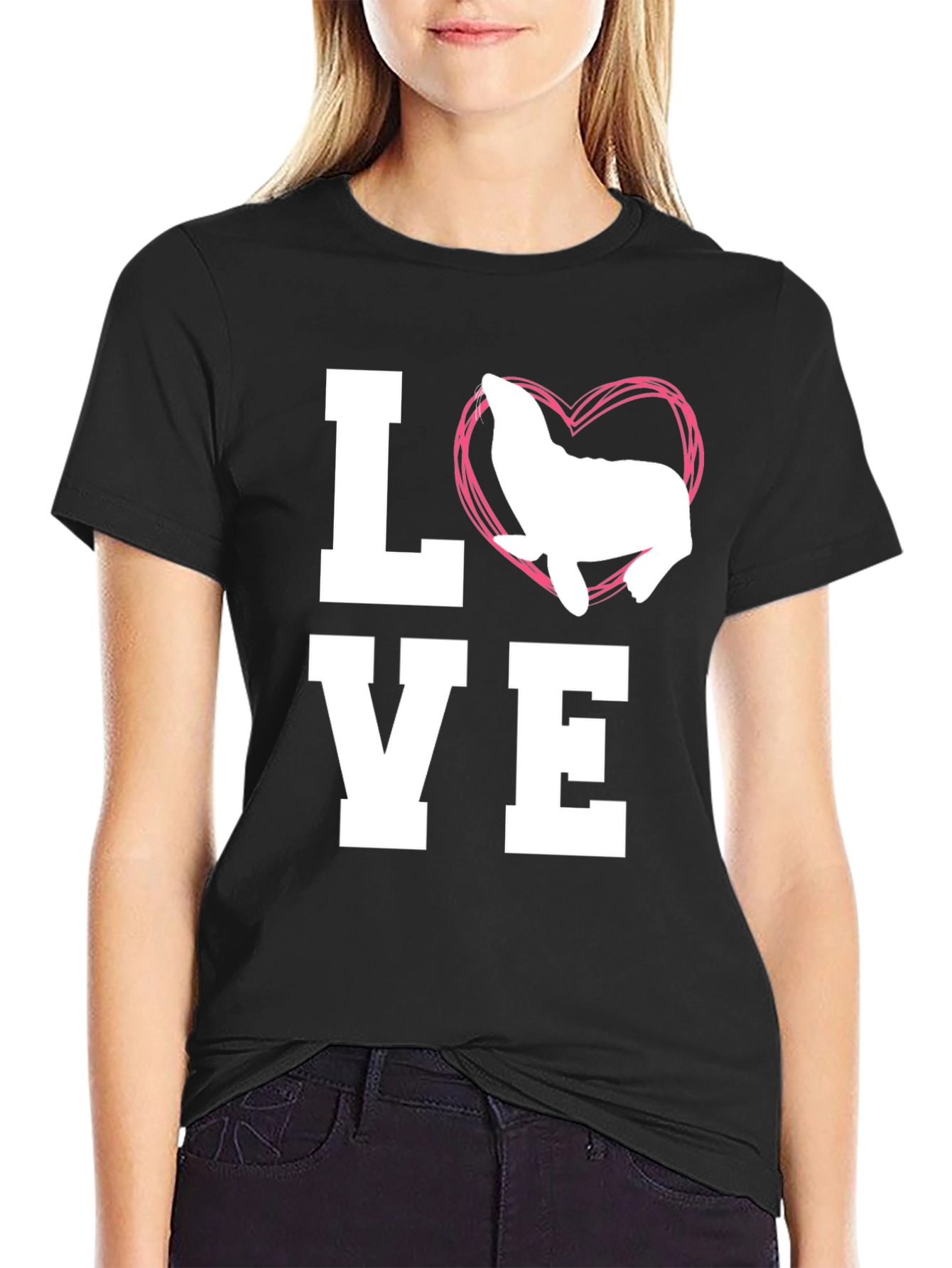 Love Seal T-Shirt - Mens Black Graphic Tee