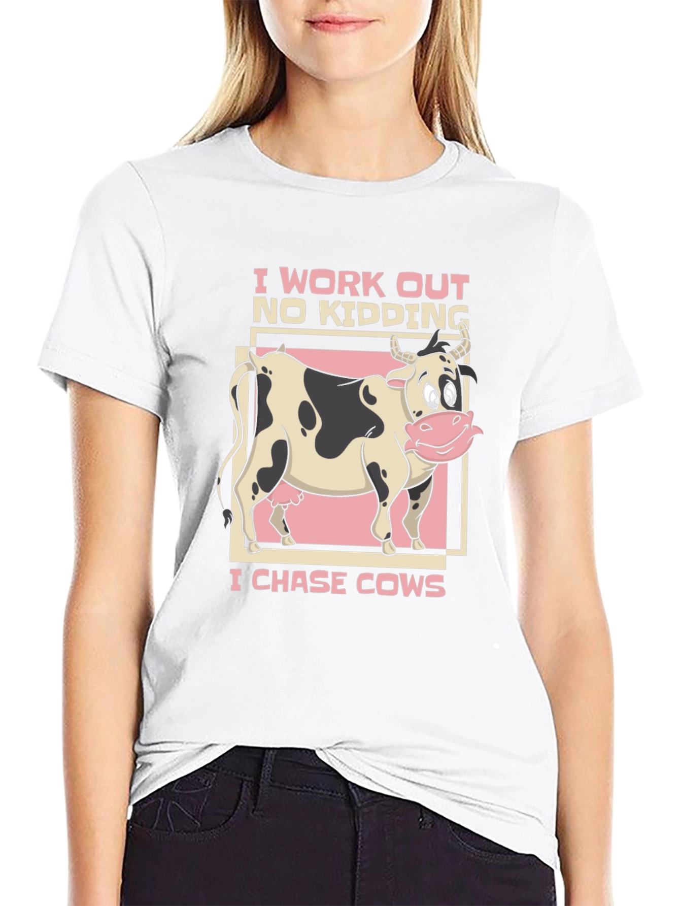 I Chase Cows Black T-Shirt