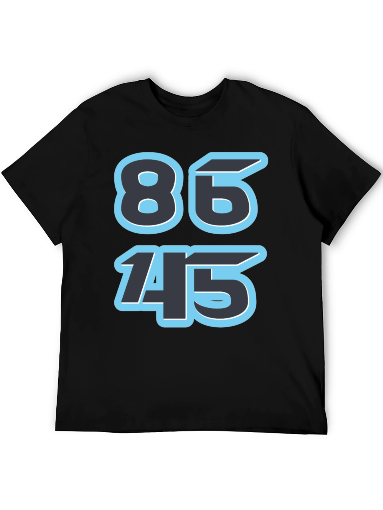 86 45 Black Graphic Tee