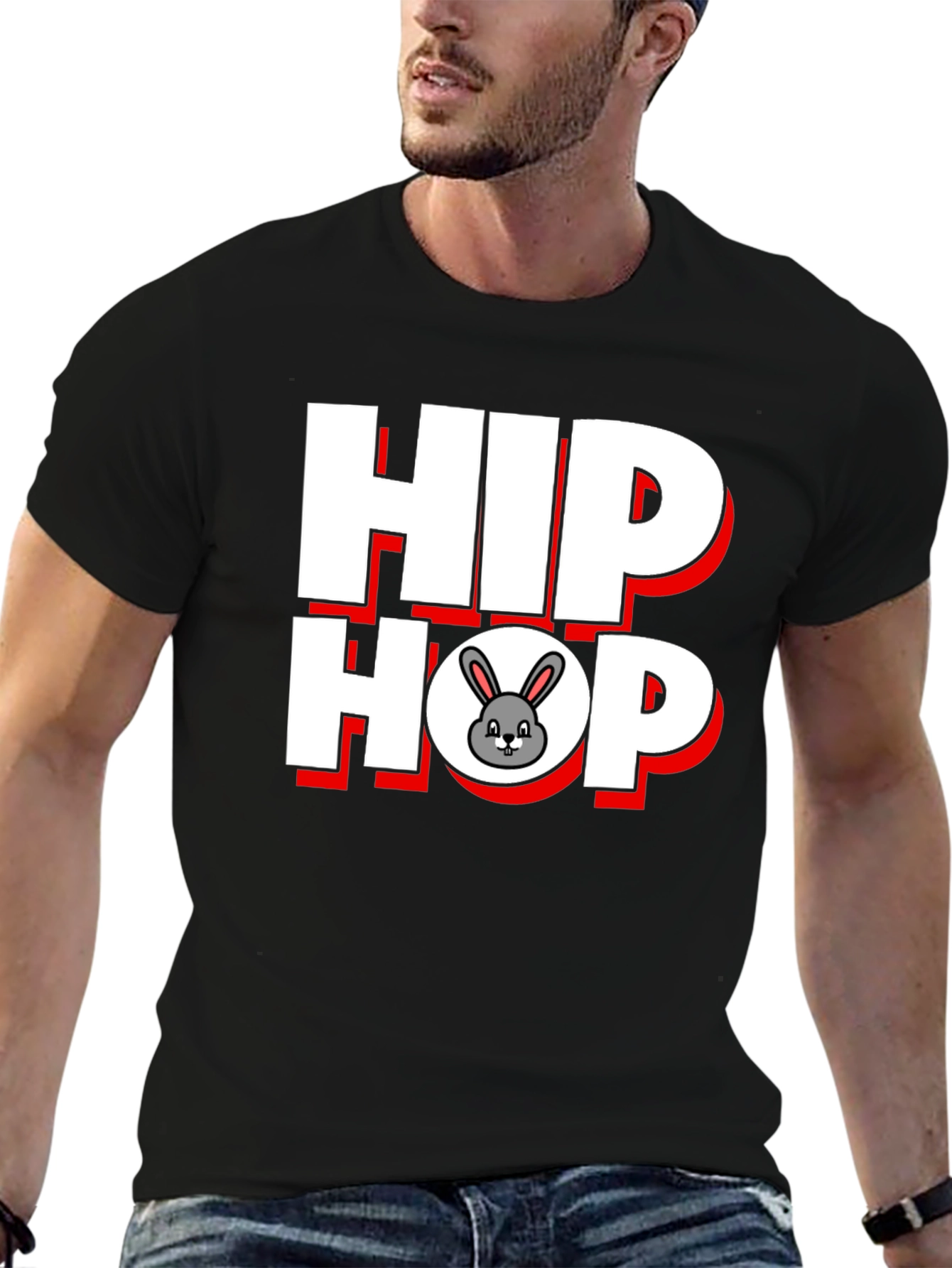 Hip Hop Bunny Graphic T-Shirt