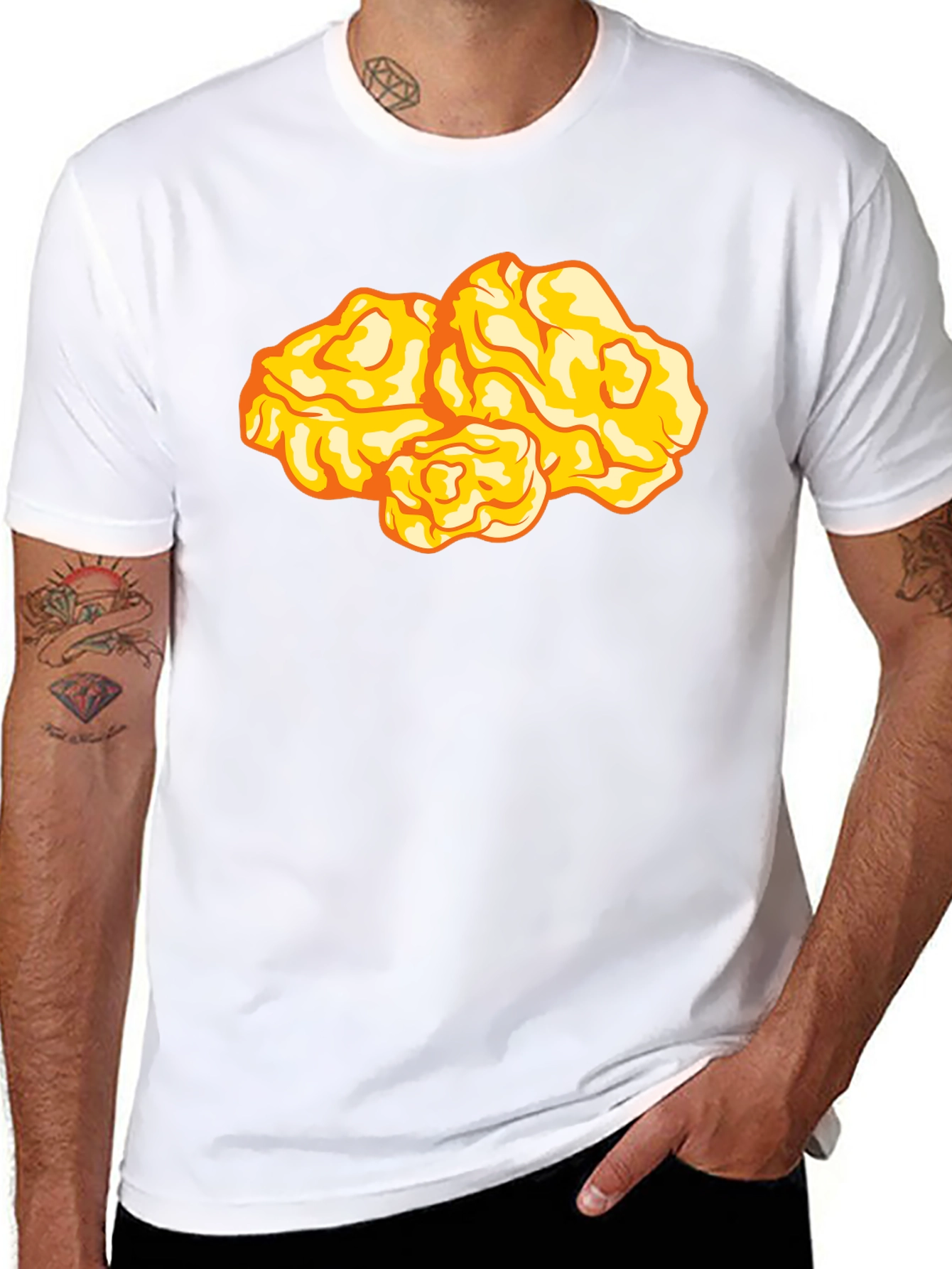 Funny Chicken Nugget Graphic T-Shirt - Foodie Fashion