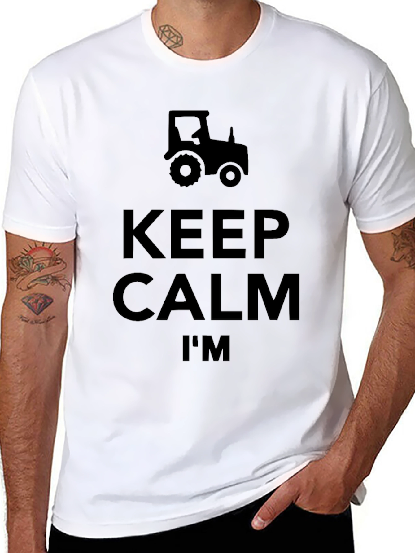 Keep Calm Im A Farmer Black T-Shirt
