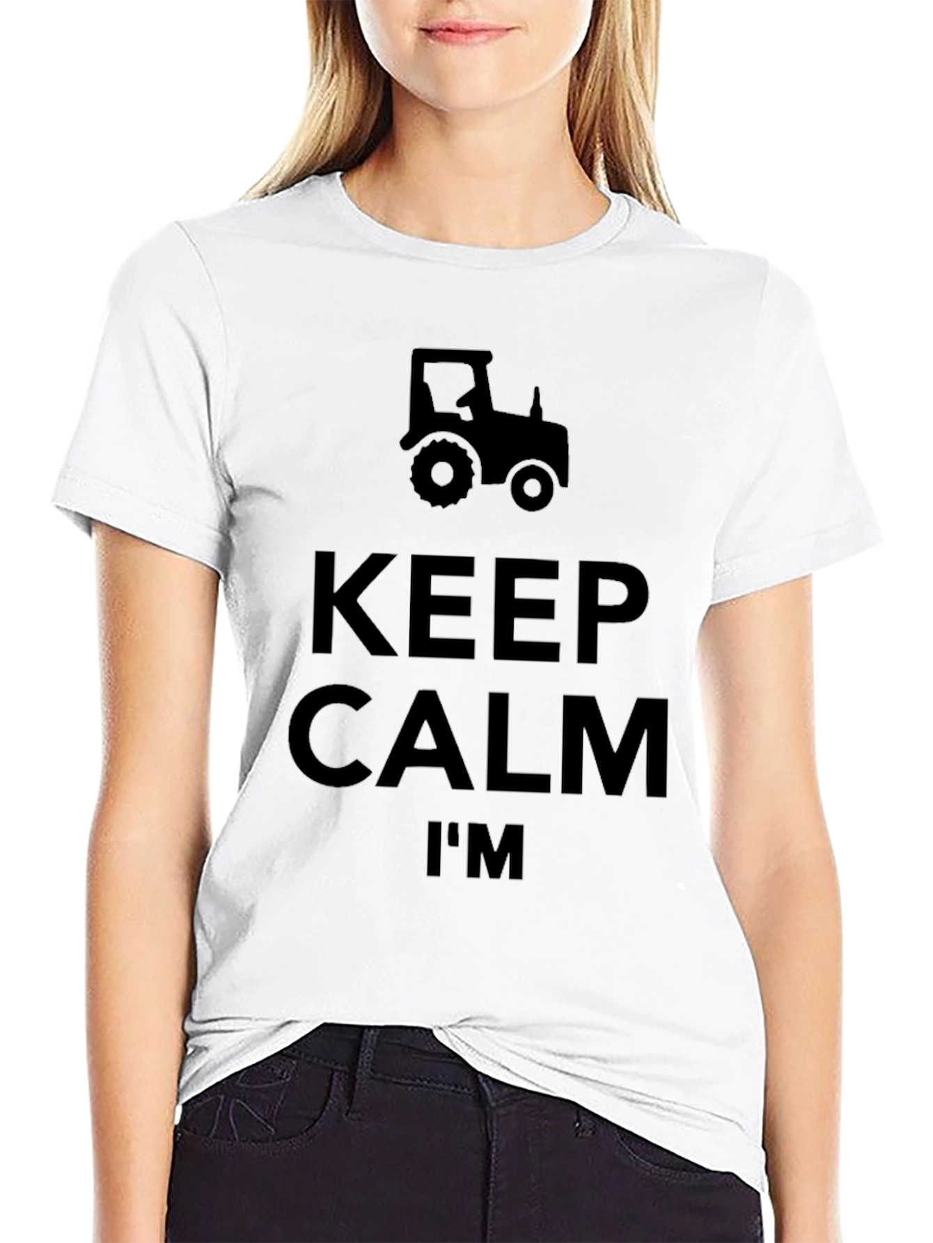 Keep Calm Im A Farmer Black T-Shirt