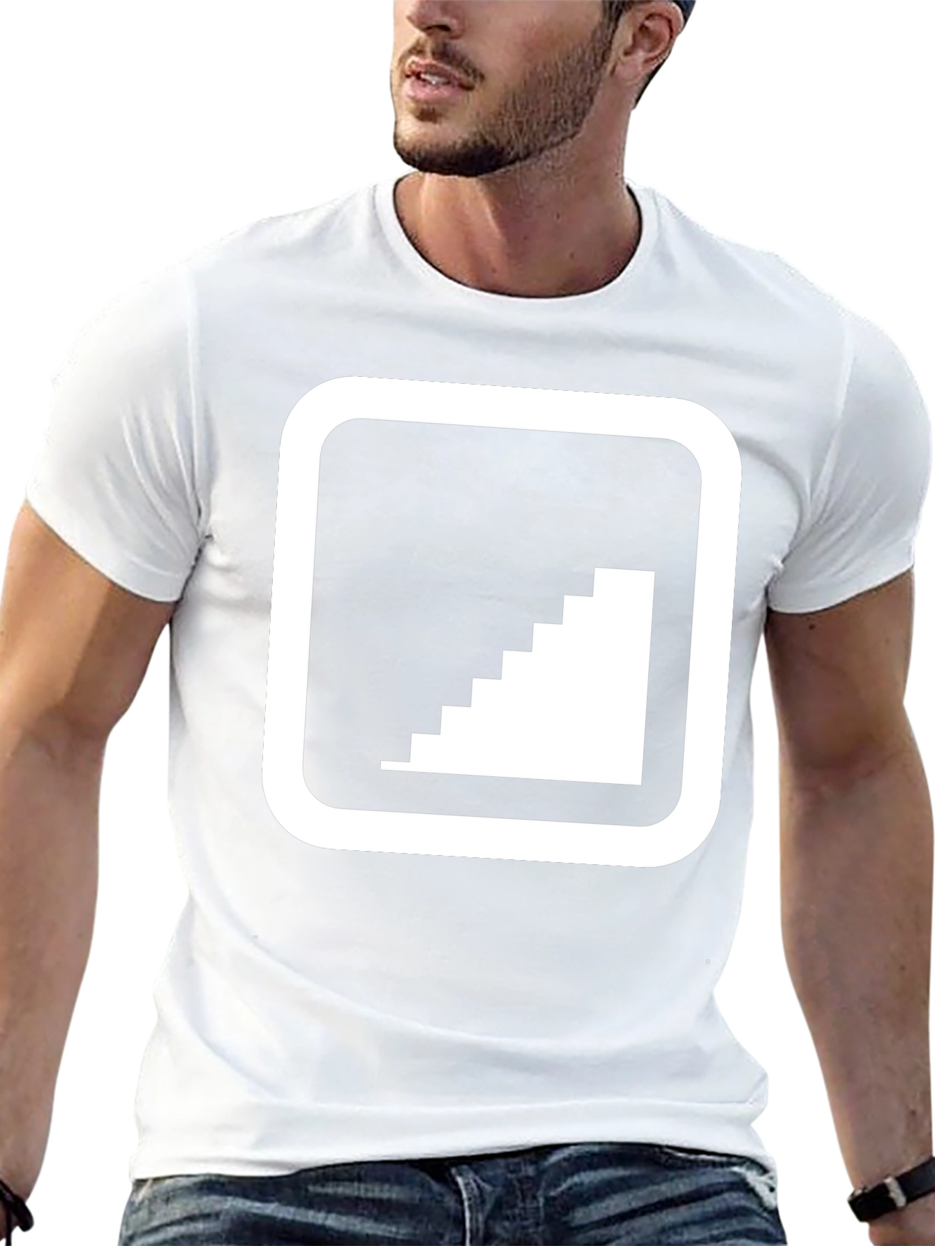 Pixel Staircase Graphic Tee - Modern Comfort