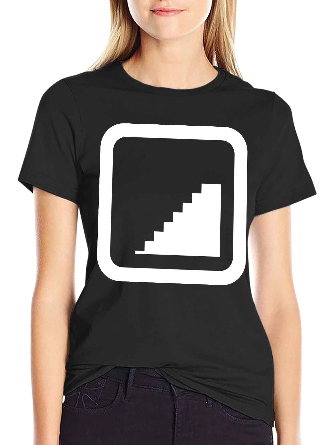 Pixel Staircase Graphic Tee - Modern Comfort