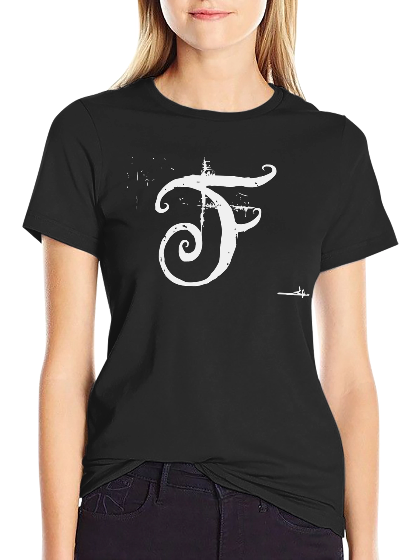 Modern F Graphic Black T-Shirt