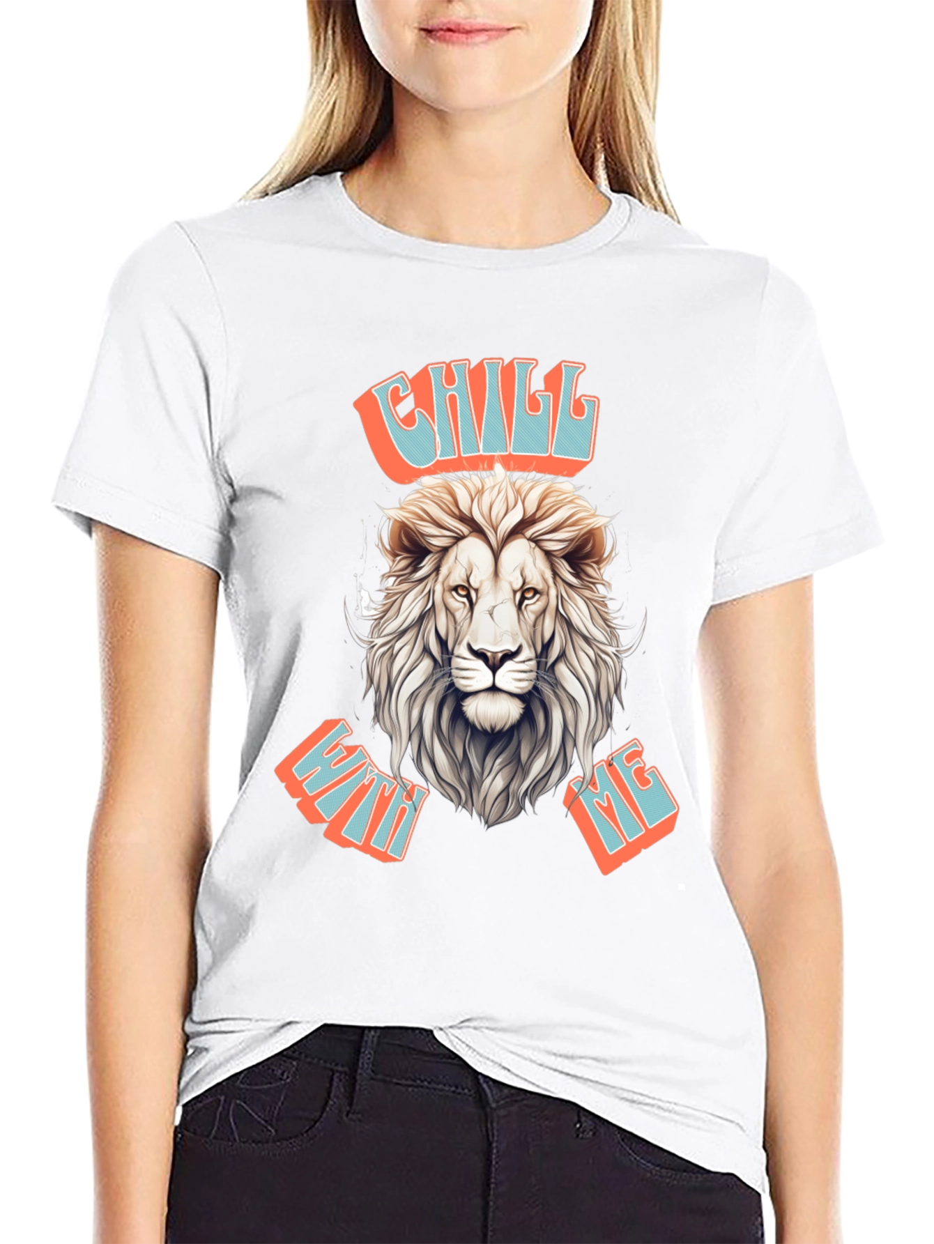 Chill With Me Lion Graphic Tee