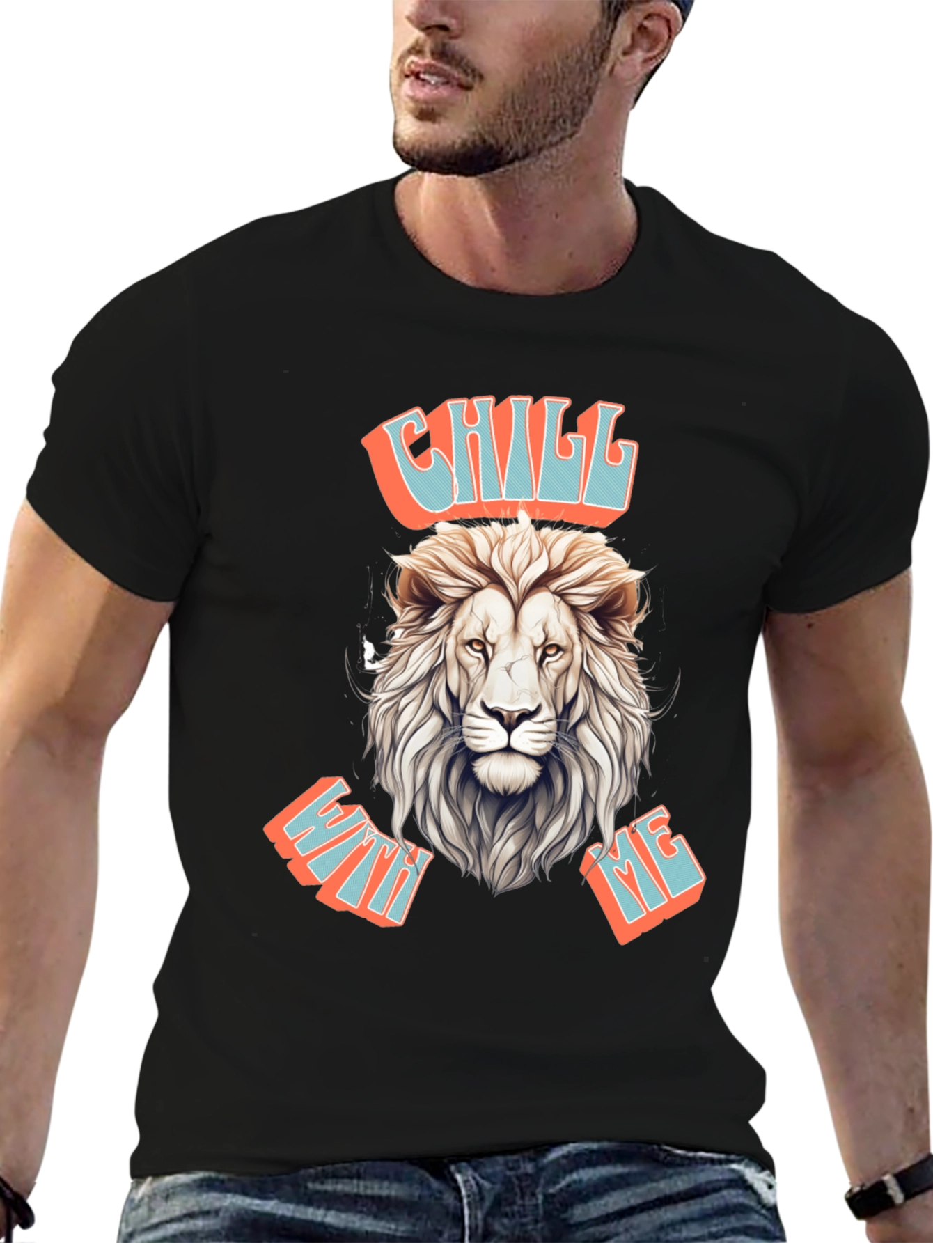 Chill With Me Lion Graphic Tee