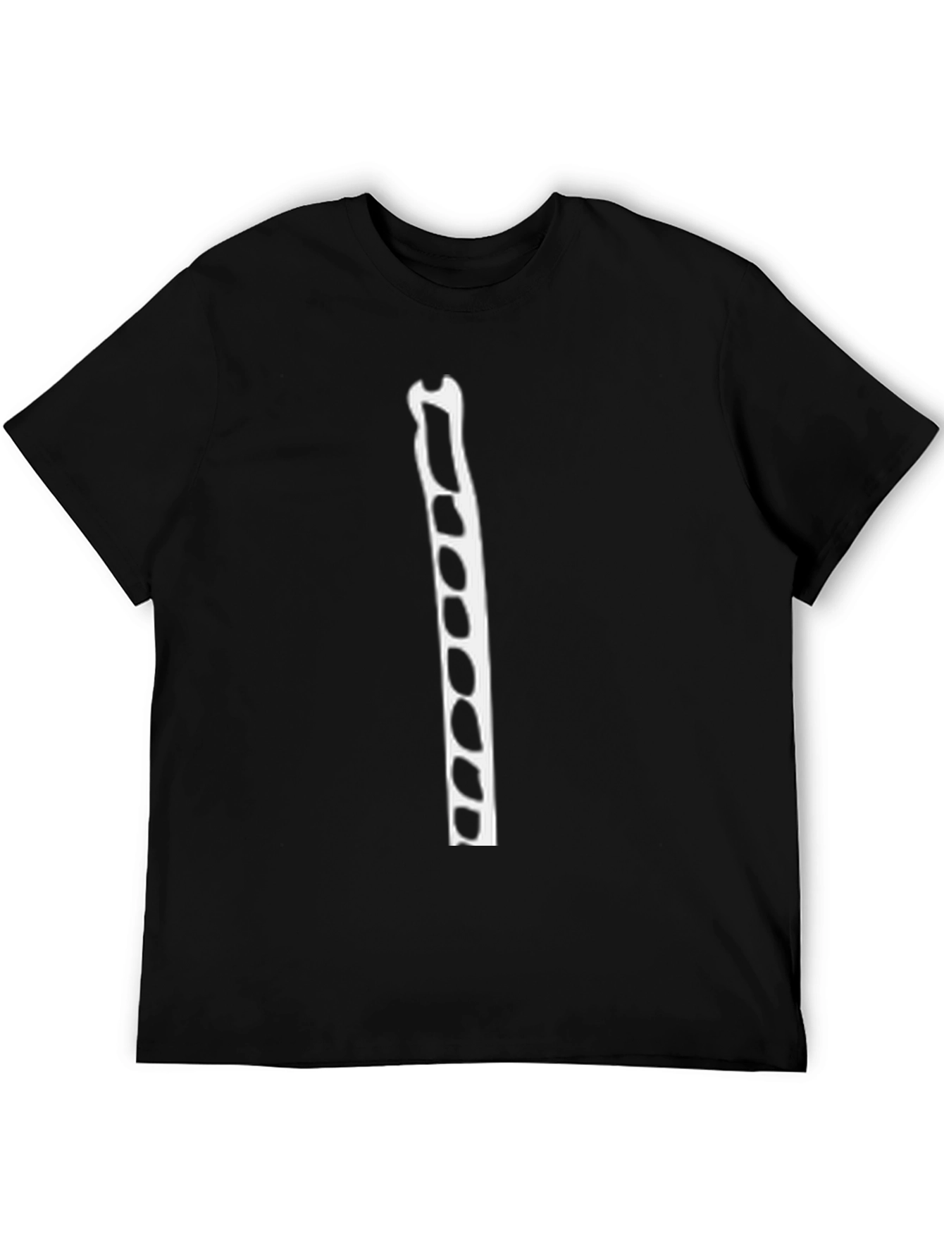 Black T-Shirt with Spine Print