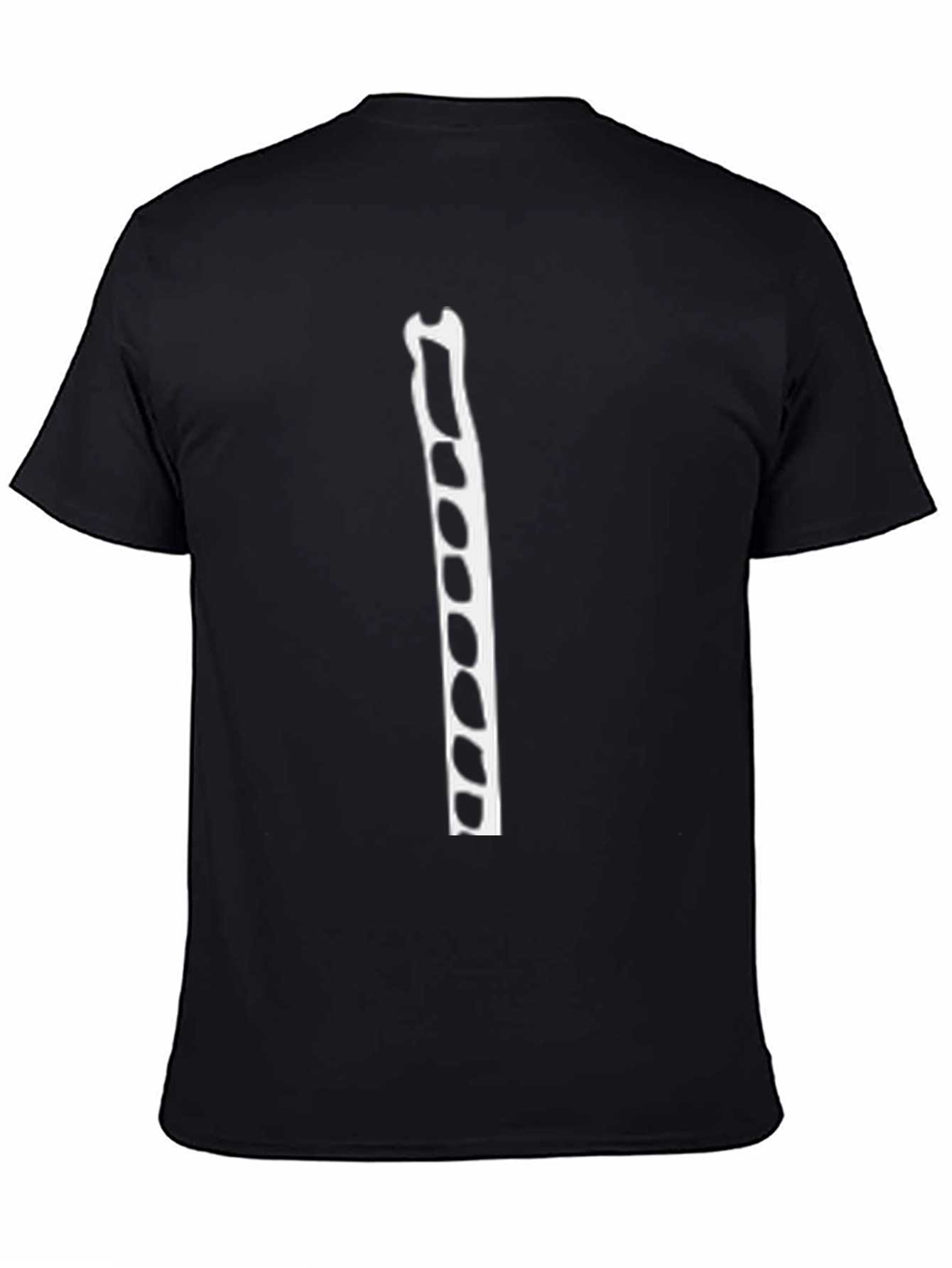 Black T-Shirt with Spine Print