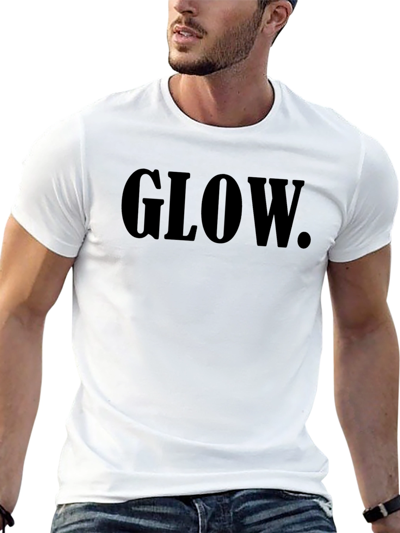 Glow Graphic Tee - Stylish Black Cotton T-Shirt