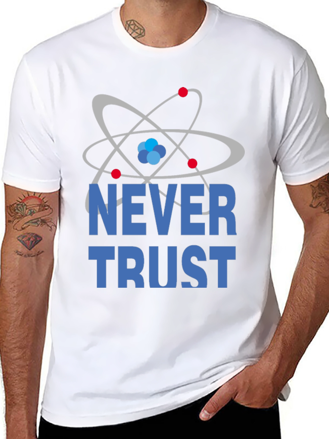 Never Trust Atoms Funny Science T-Shirt