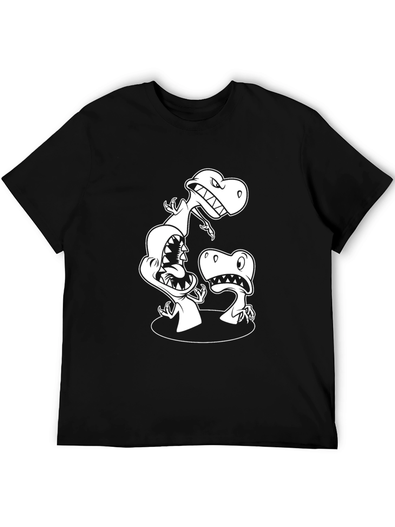 Dinosaur Graphic Print Black T-Shirt