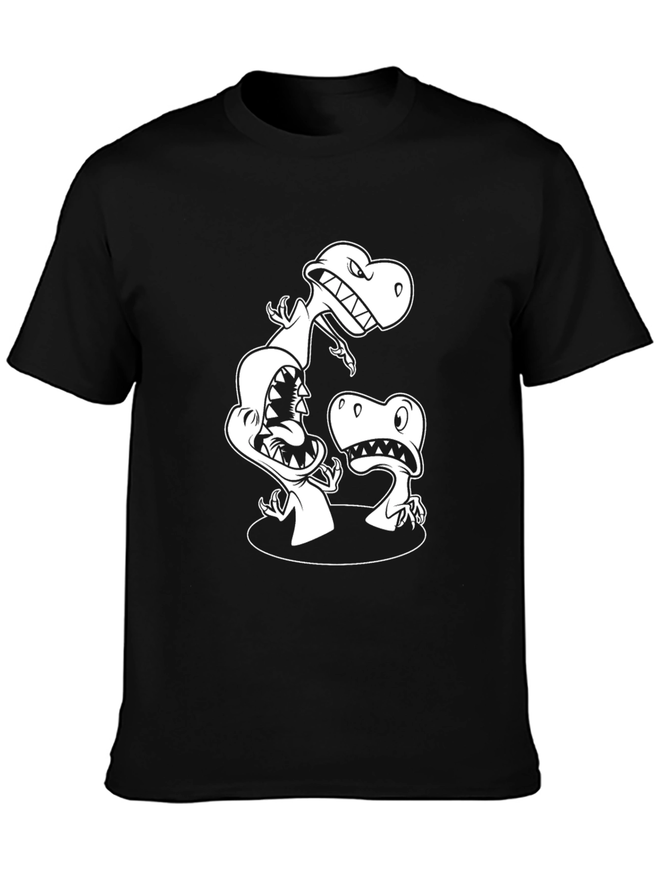 Dinosaur Graphic Print Black T-Shirt