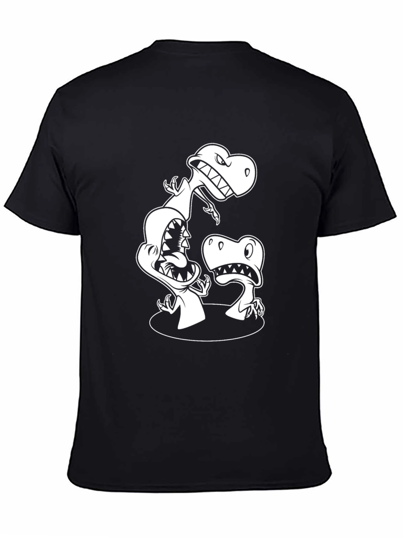 Dinosaur Graphic Print Black T-Shirt
